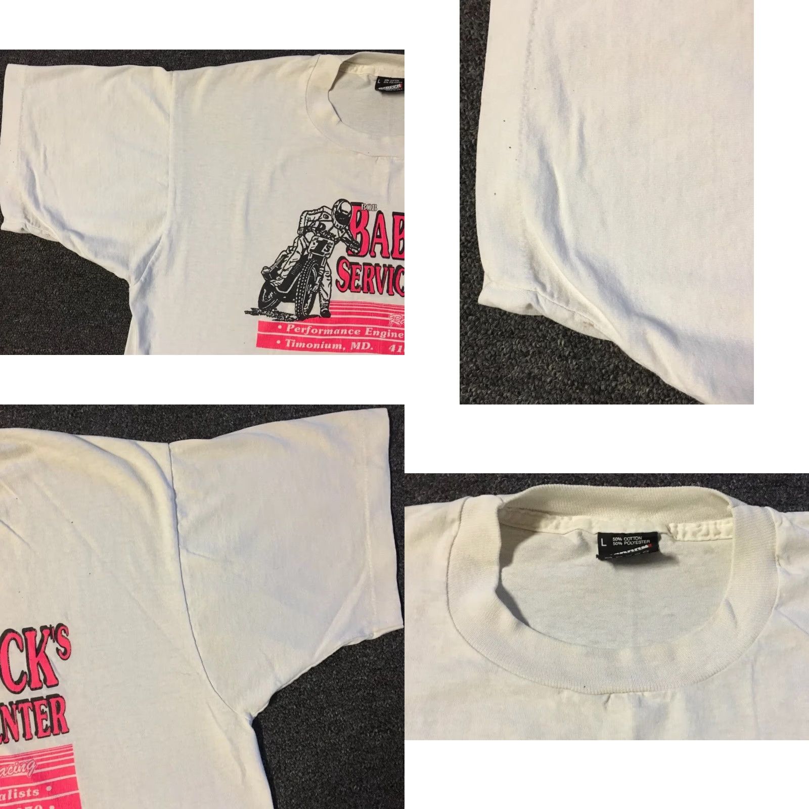 Vintage VINTAGE 80s Bob Babcocks Service Center Faded Distress Shirt M Biker Mechanic Grunge Shirt Size US M / EU 48-50 / 2 - 8 Thumbnail