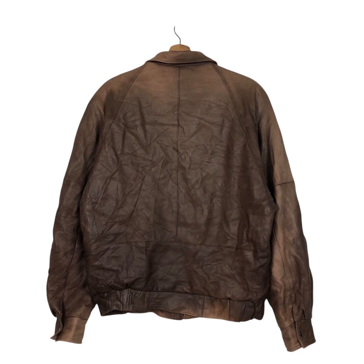 Japanese Brand Vintage Fly Bomber Leather Jacket Remy Blanket Issey Miyake Size US M / EU 48-50 / 2 - 9 Thumbnail