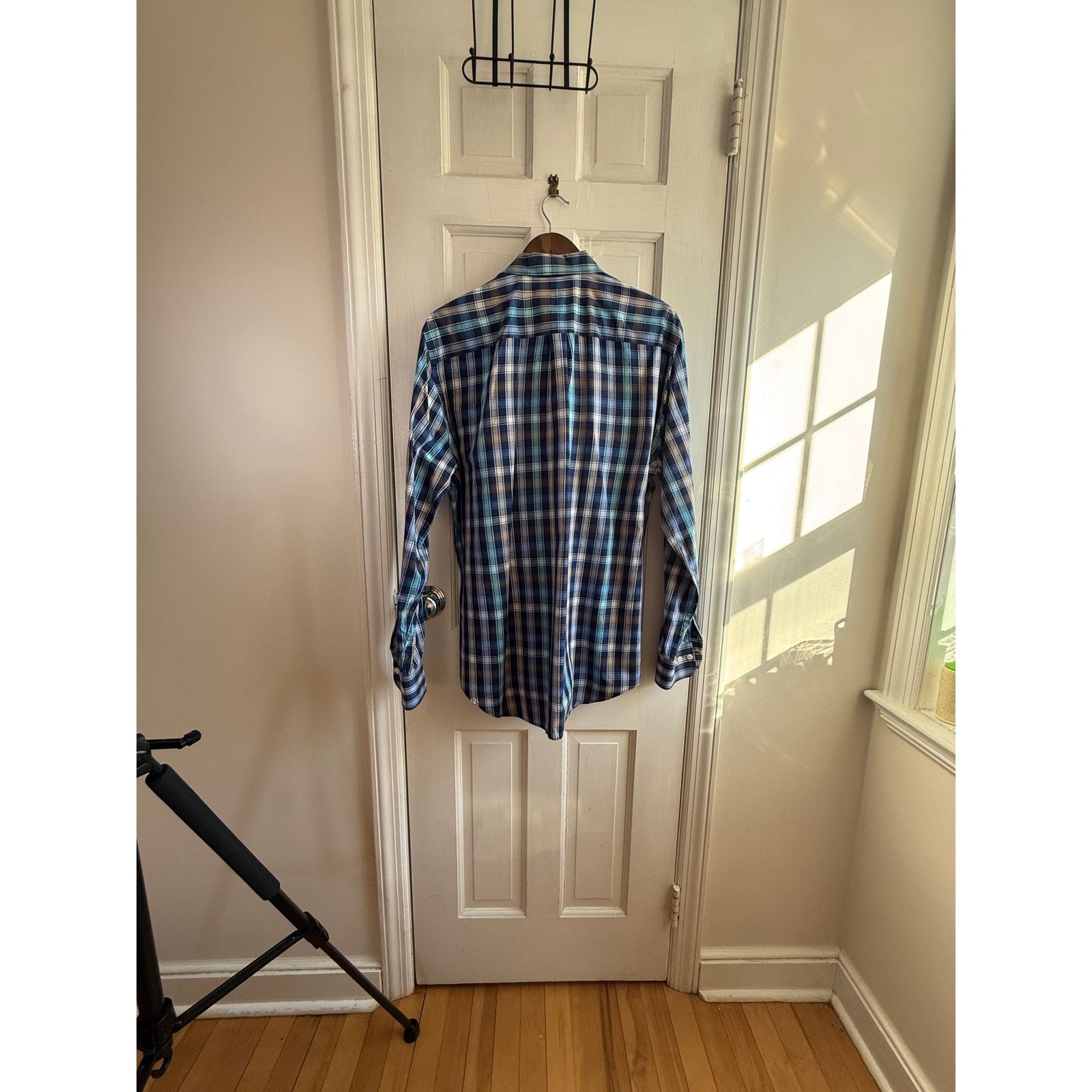 Peter Millar Vintage Peter Millar Mens Large Blue Plaid Button Down Size US L / EU 52-54 / 3 - 4 Thumbnail
