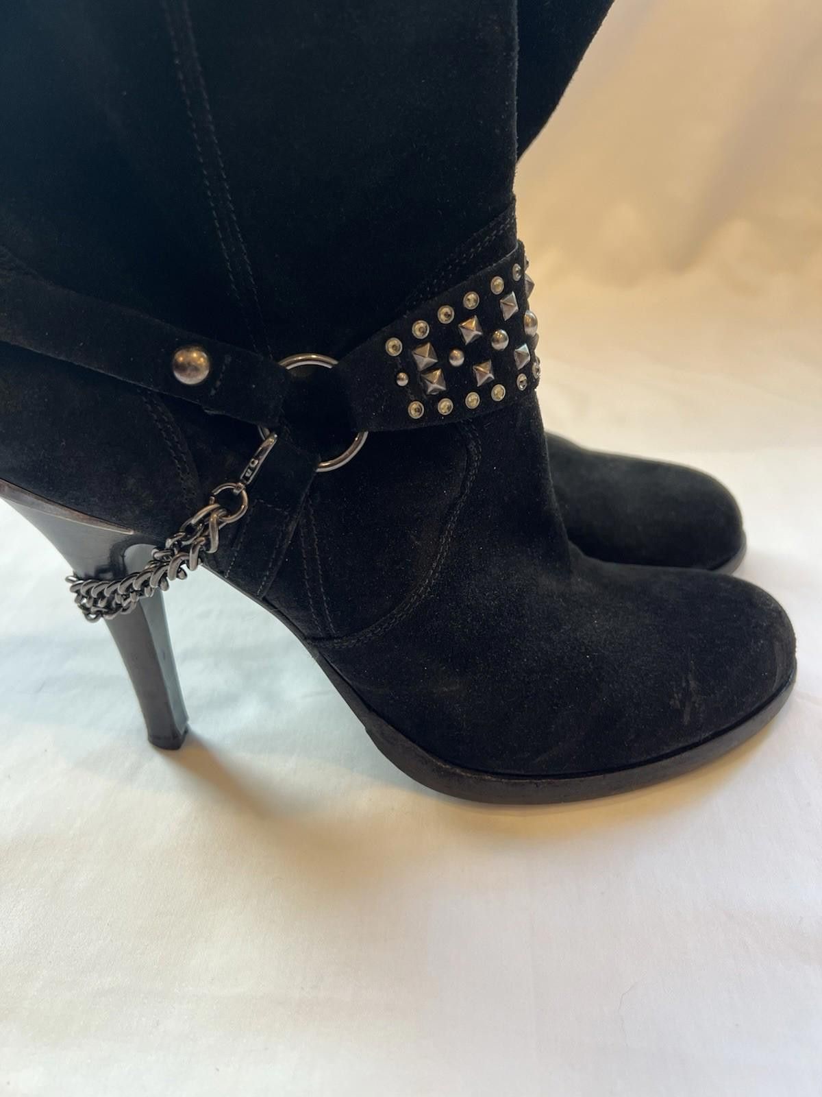 Barneys New York Barneys New York Womens Black Suede Studded Cowboy Boots 8.5 Size US 8.5 / IT 38.5 - 7 Thumbnail