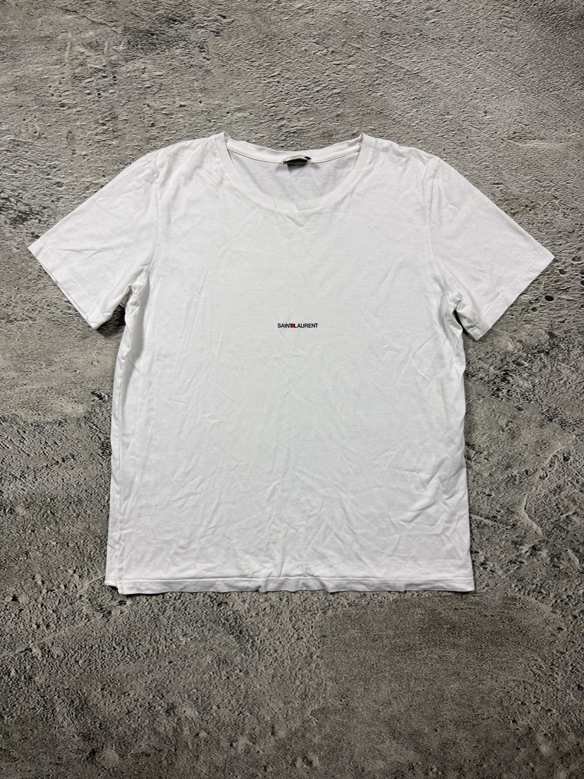 Saint Laurent Paris SS15 Saint Laurent star logo grey t shirt