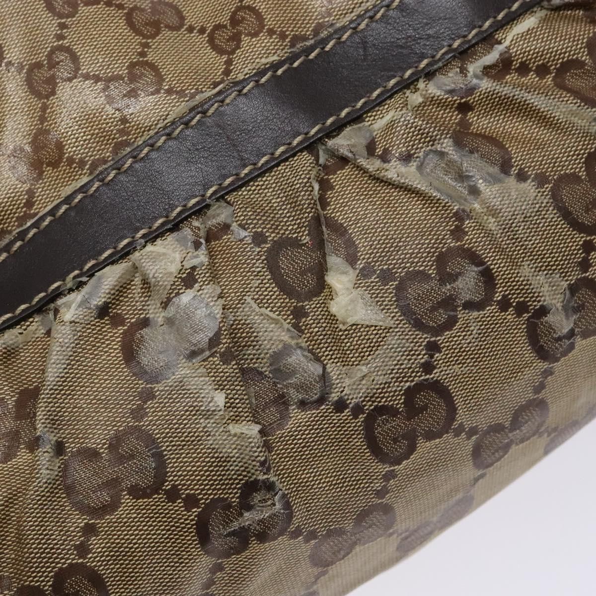 Gucci GUCCI GG Crystal Hand Bag Coated Canvas Beige Gold Size ONE SIZE - 15 Thumbnail