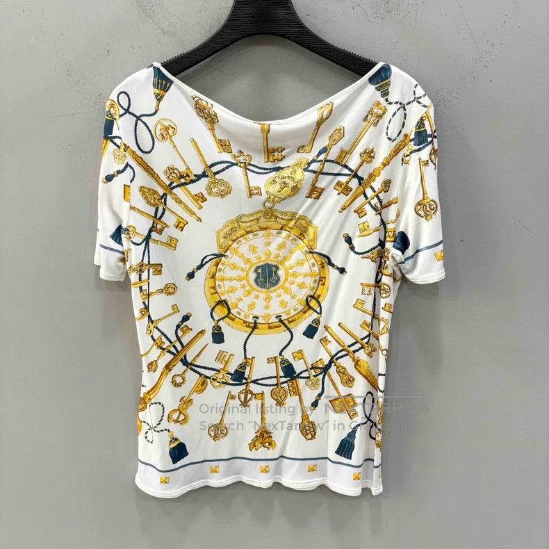 Hermes Hermes Gold Key Large Collar Short Sleeve Size XS / US 0-2 / IT 36-38 - 2 Thumbnail