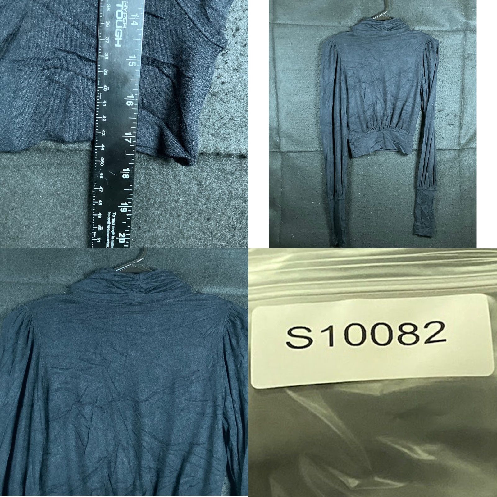 Free People We The Free Womens Shirt Black Mock Neck Keyhole Cropped Long Sleeve XS Size XS / US 0-2 / IT 36-38 - 8 Thumbnail