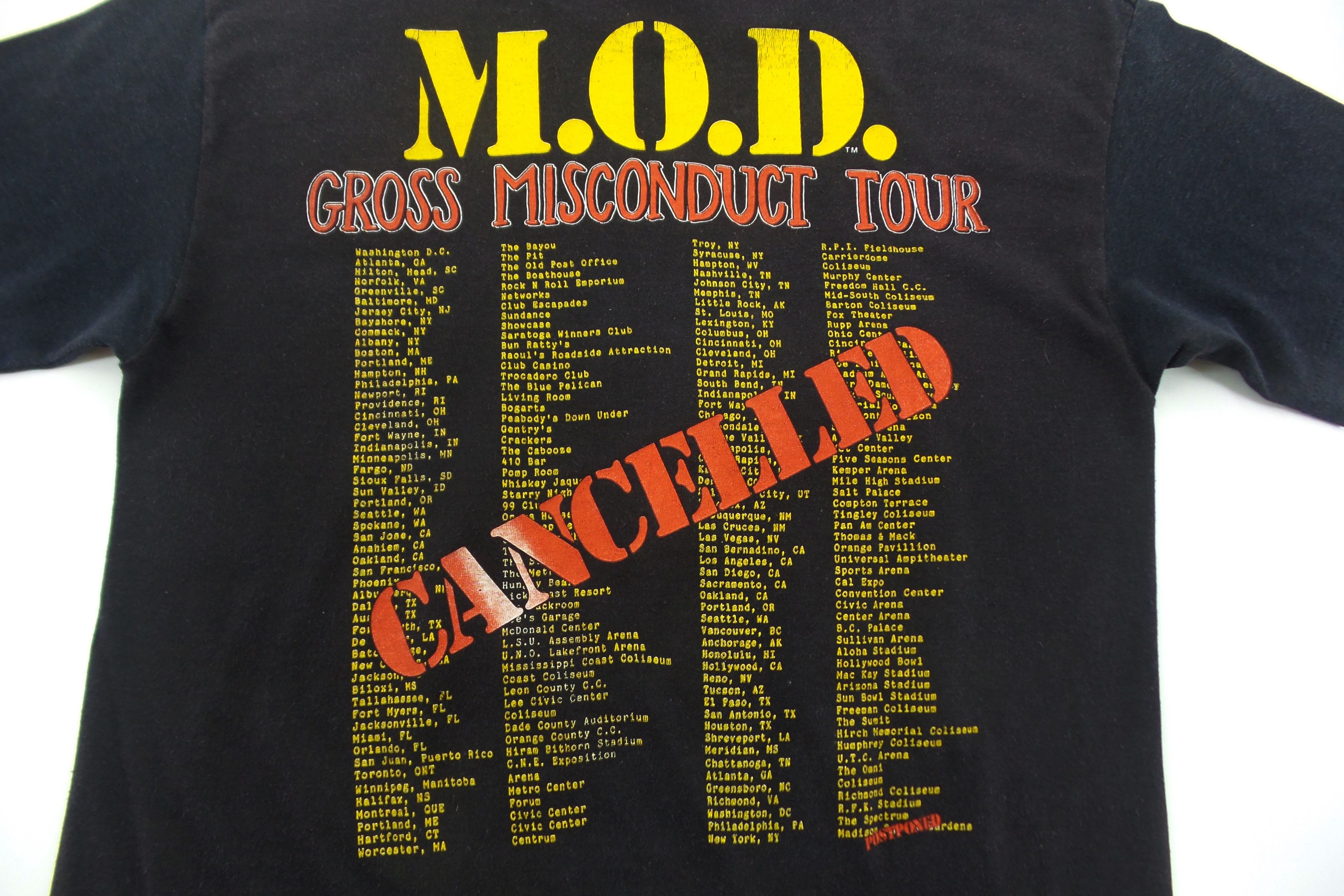Band Tees Vintage 1989 M.O.D Gross Misconduct Tour T-shirts Size US M / EU 48-50 / 2 - 10 Thumbnail