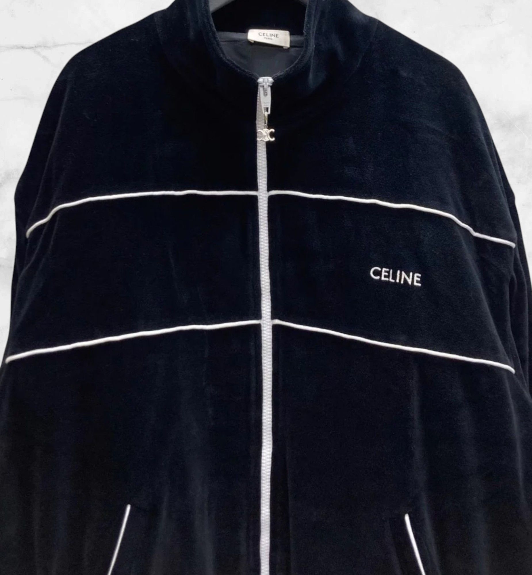Celine Celine Velour Triomphe Teddy Velvet Jacket Jersey Size US M / EU 48-50 / 2 - 3 Thumbnail