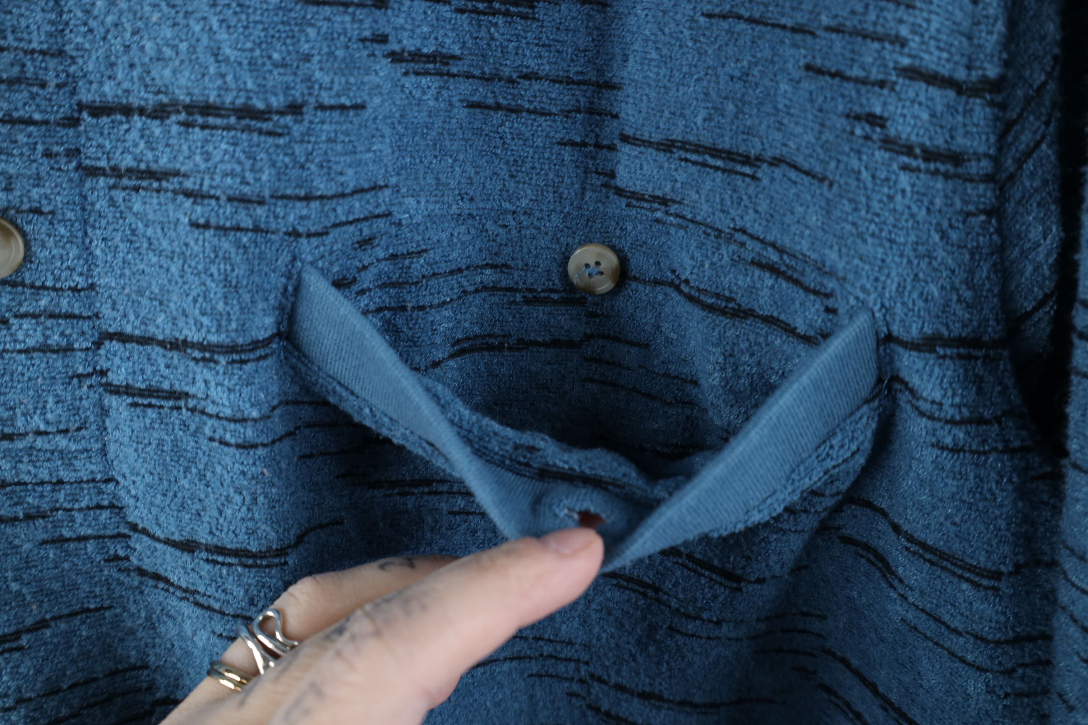 Vintage Vintage 90s Streetwear Fleck Fleece Collared Sweatshirt Blue Size US XXL / EU 58 / 5 - 6 Thumbnail