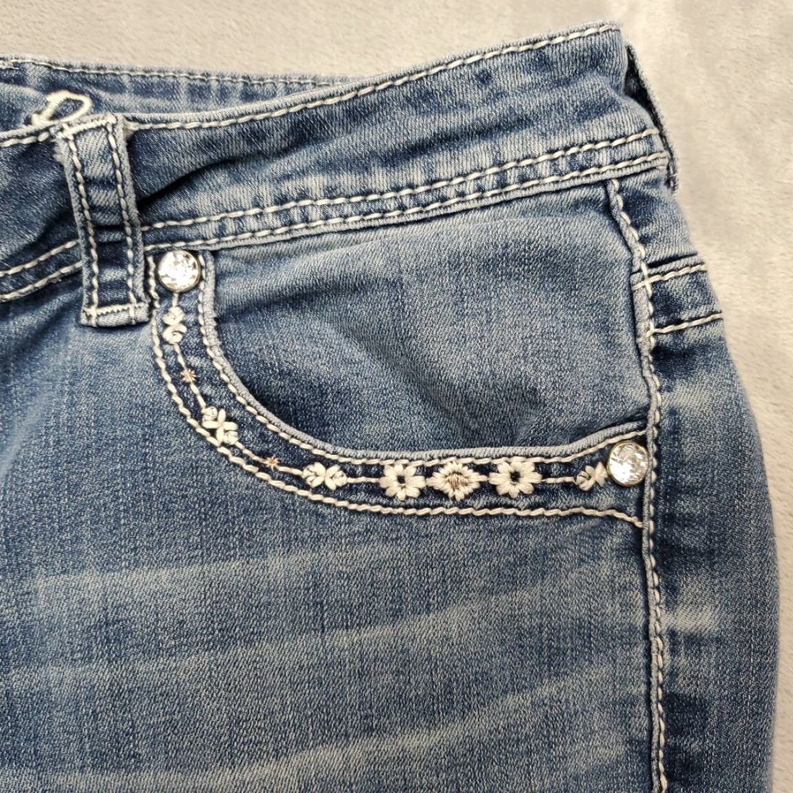 Vintage Cedar Rose Jeans Womens 30 Blue Denim Thick Whipstitch Feathers Western Cowboy Denim Blue Jeans Boots Cut Cowboy Theme Womens Size 30" / US 8 / IT 44 - 7 Thumbnail