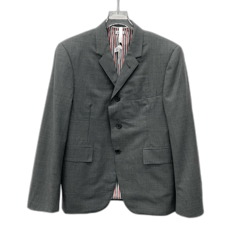 Thom Browne Thom Browne Gray Wool Long Sleeve Blazer Size US S / EU 44-46 / 1 - 1 Thumbnail