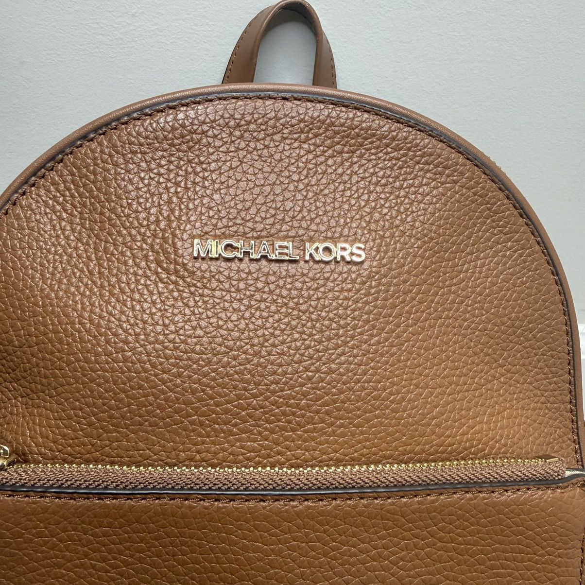 Michael Kors Michael Kors Brown Pebbled Leather Backpack with Gold Size ONE SIZE - 2 Thumbnail