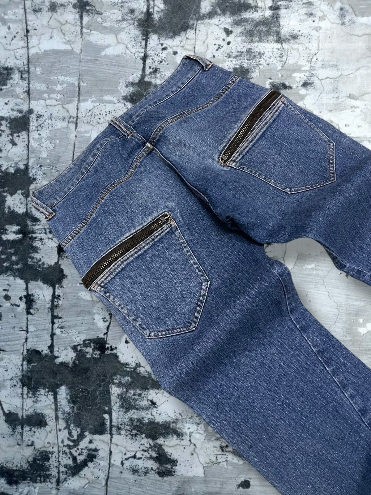 Vintage 1990s Japan Designer RageBlue Double Zip Blue Denim