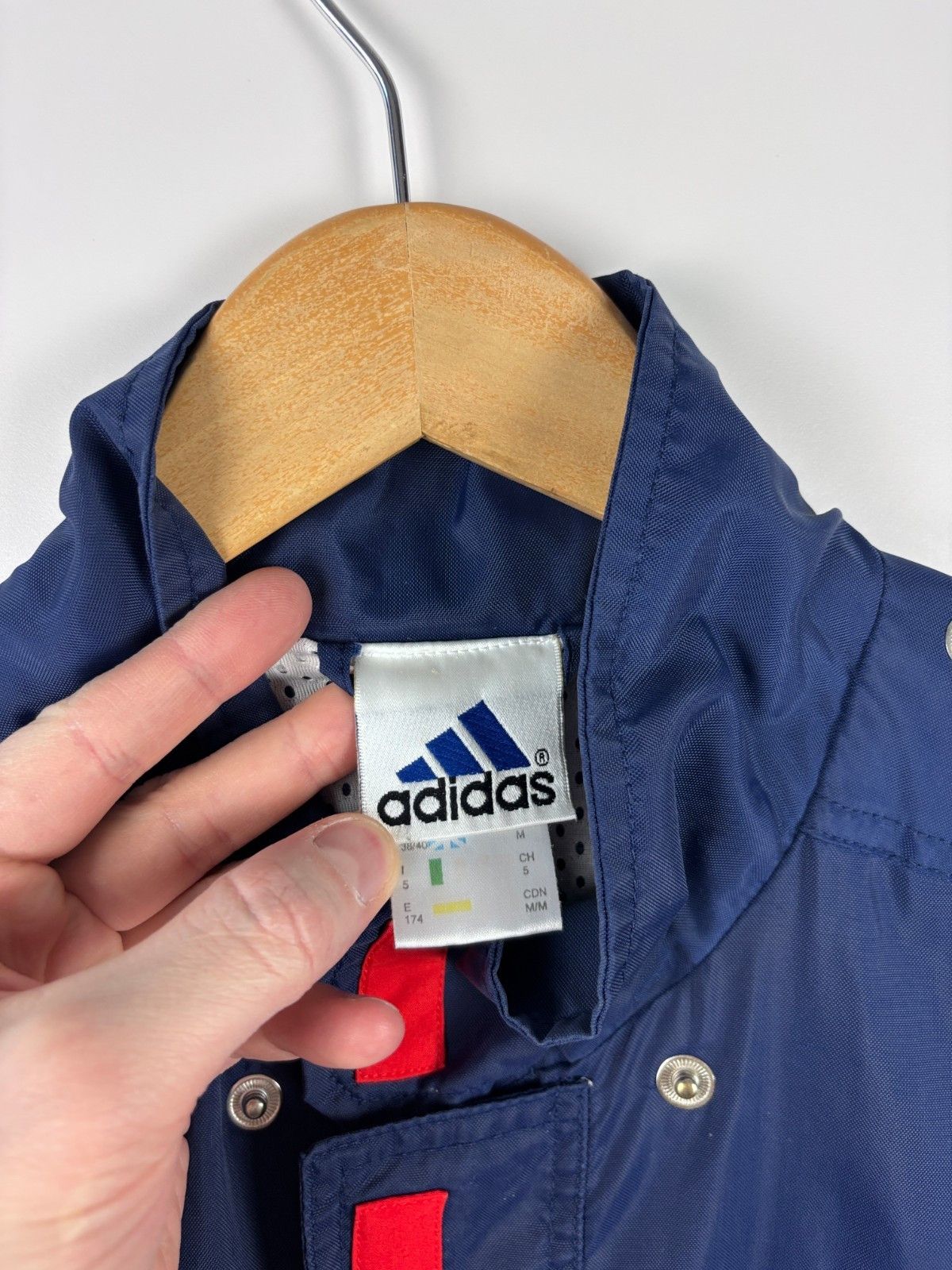 Adidas Vintage Adidas Big Logo Track Jacket Blue White Mens Size M Size US M / EU 48-50 / 2 - 9 Thumbnail