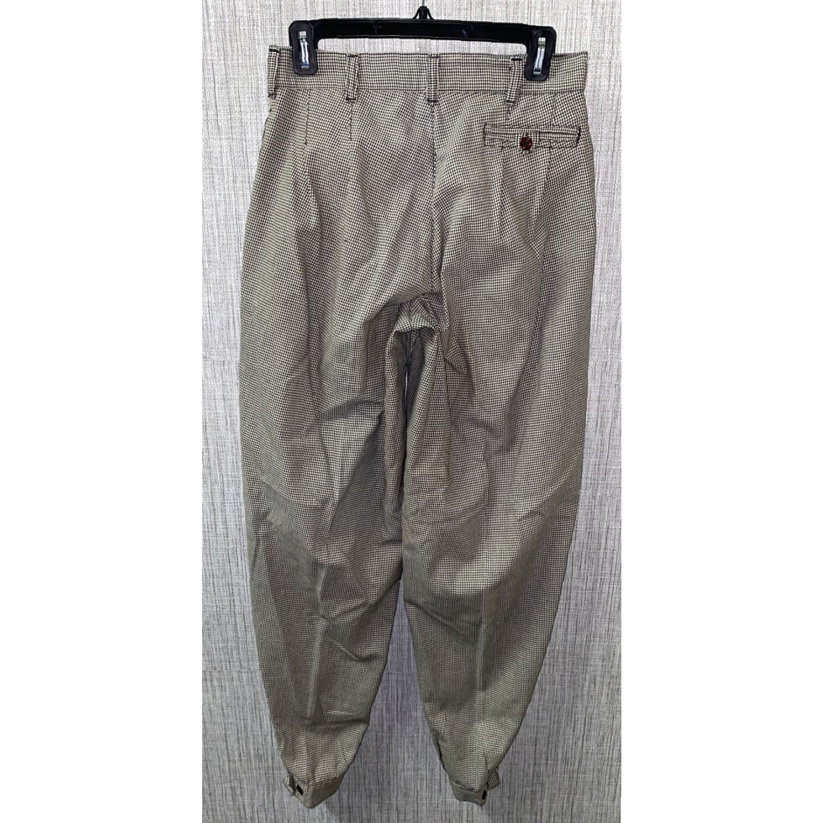 Vintage Eduardo Sport Mens Casual Pants Button Fly Flat Front 28x33 Black/White Regular Inseam 33"} Size US 28 / EU 44 - 4 Thumbnail