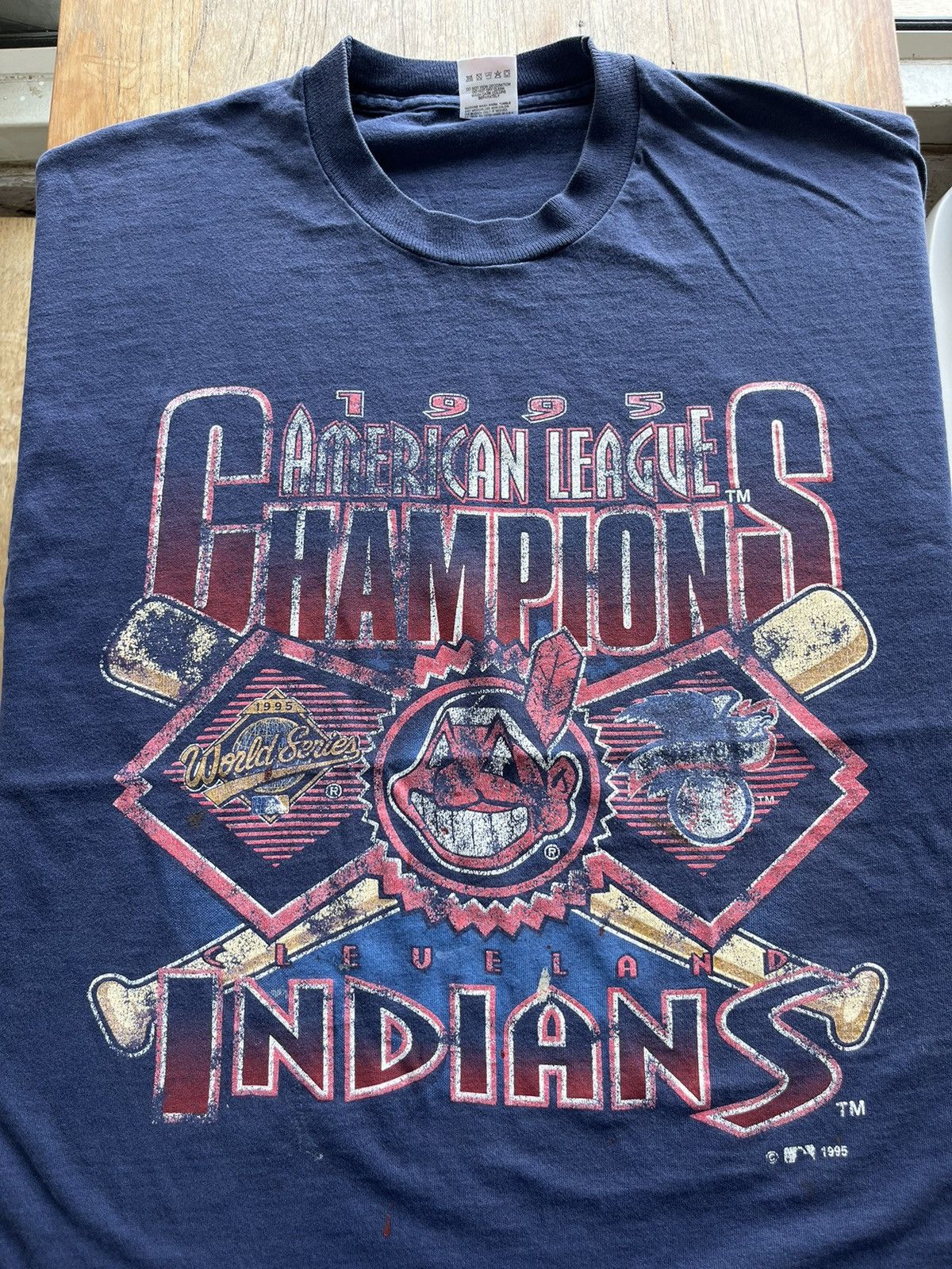 MLB × Vintage Vintage CLEVELAND INDIANS American League 1995’s Champions Size US XL / EU 56 / 4 - 3 Thumbnail
