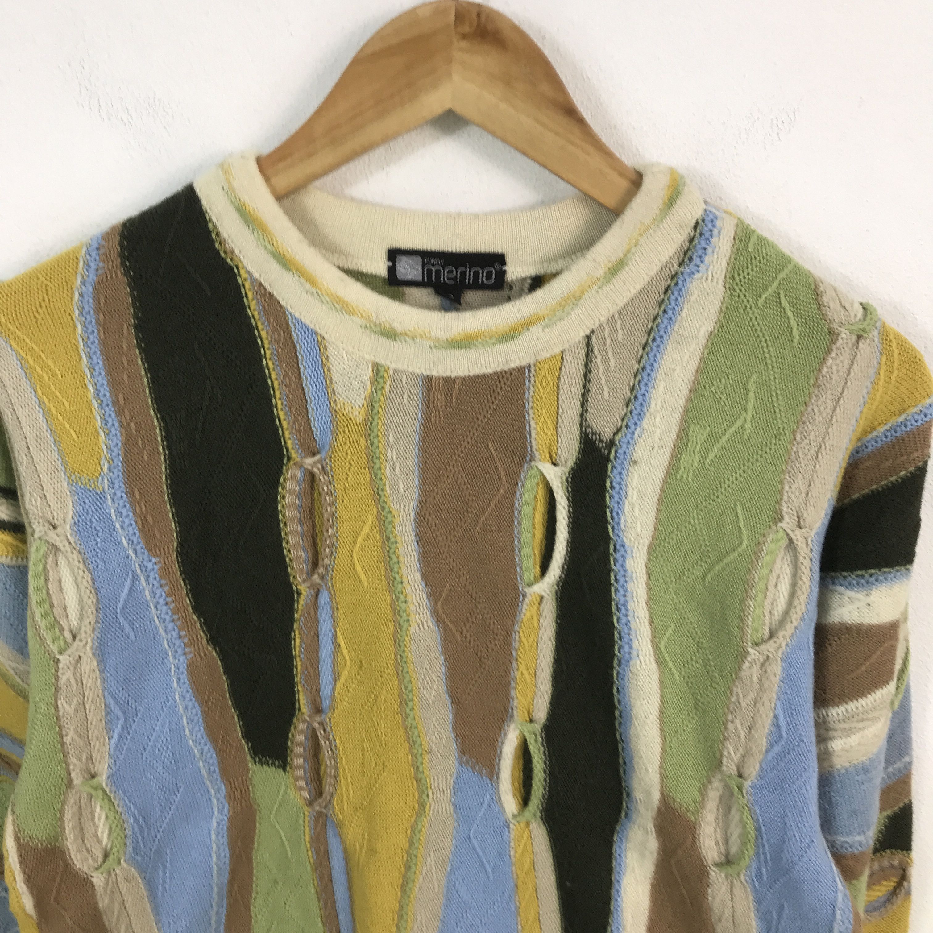 Aran Isles Knitwear × Japanese Brand × Vintage Vtg merino knitwear like style not coogi jacket Size US XS / EU 42 / 0 - 3 Thumbnail