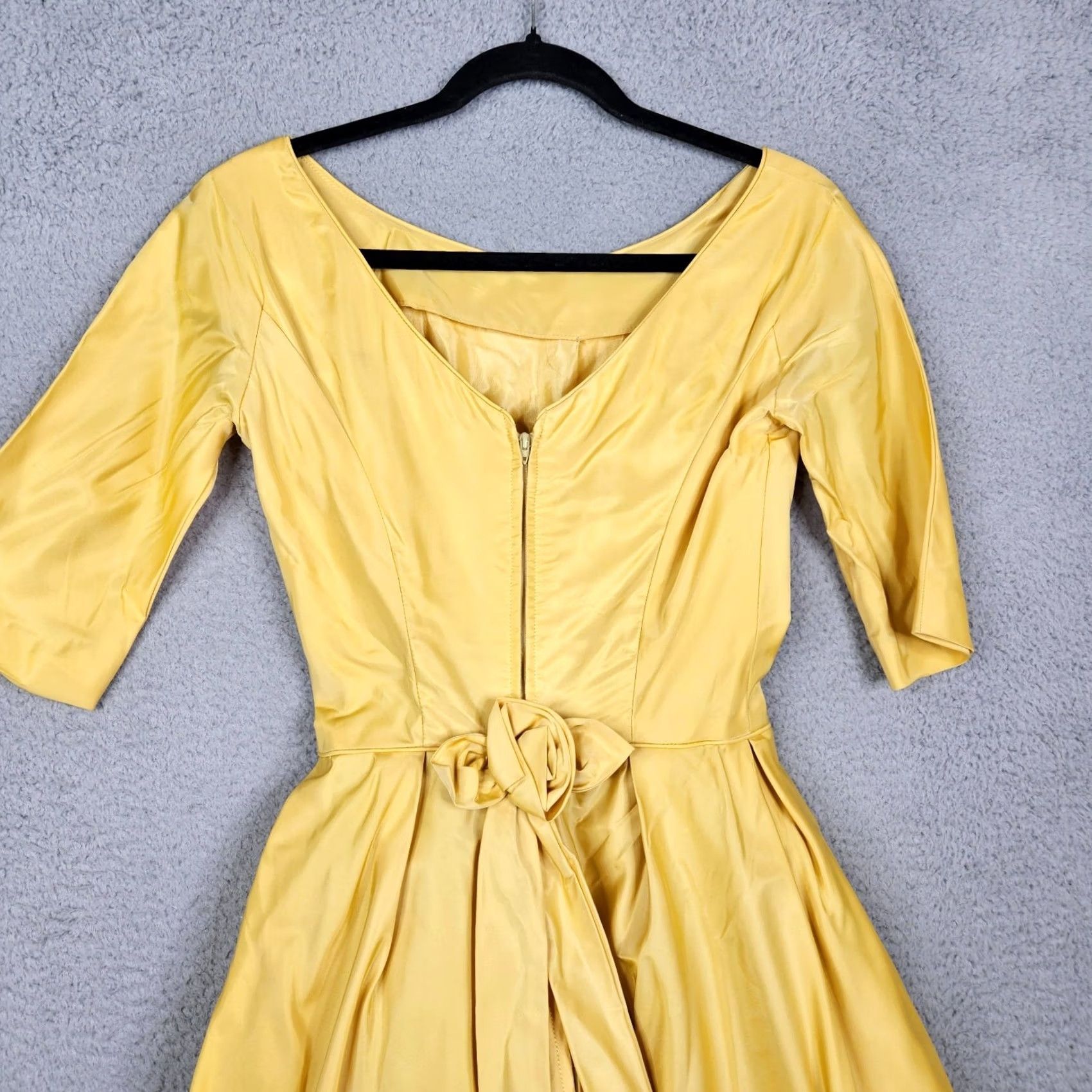 Vintage VTG Deb Group Lorrie 1950's Gold Fit & Flare Prom Party Cocktail Dress Sz 11 Women Size L / US 10 / IT 46 - 3 Thumbnail