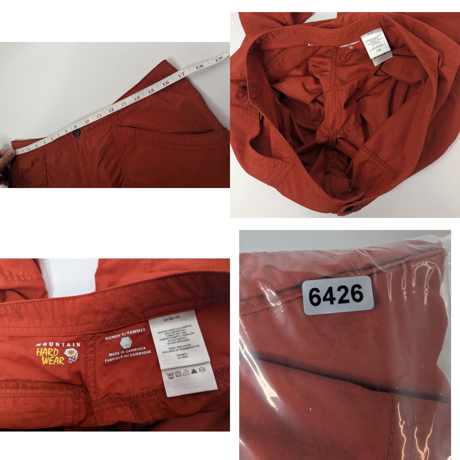 Mountain Hardwear VINTAGE? No — Mountain Hardwear Womens Hiking Pants Size 8 Orange Capri Crop Nylon Travel Pant Size 30" / US 8 / IT 44 - 8 Thumbnail