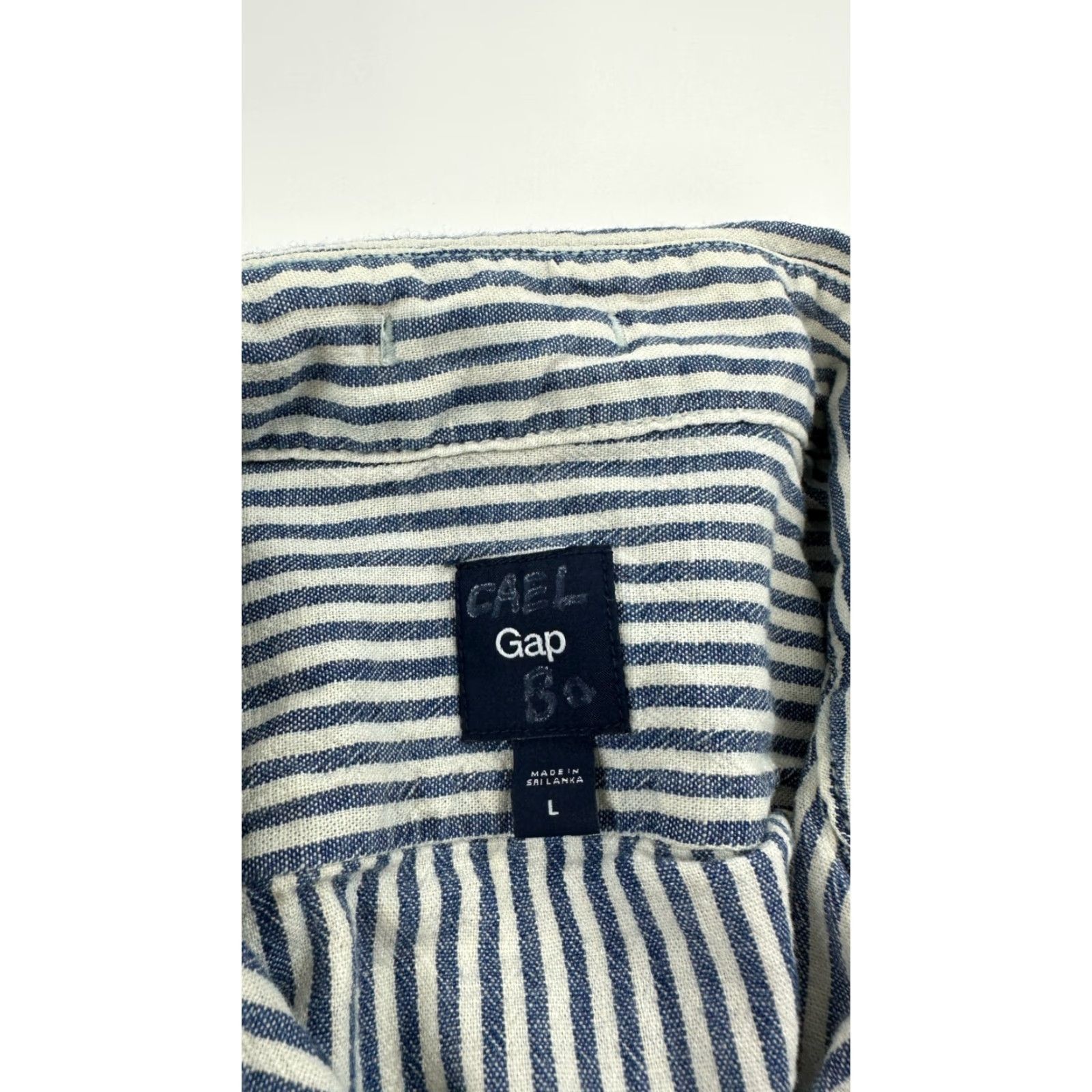 Gap Gap Button-Up Shirt Mens Large Blue Striped Long Sleeve Collared Casual Workwear Size US L / EU 52-54 / 3 - 5 Thumbnail