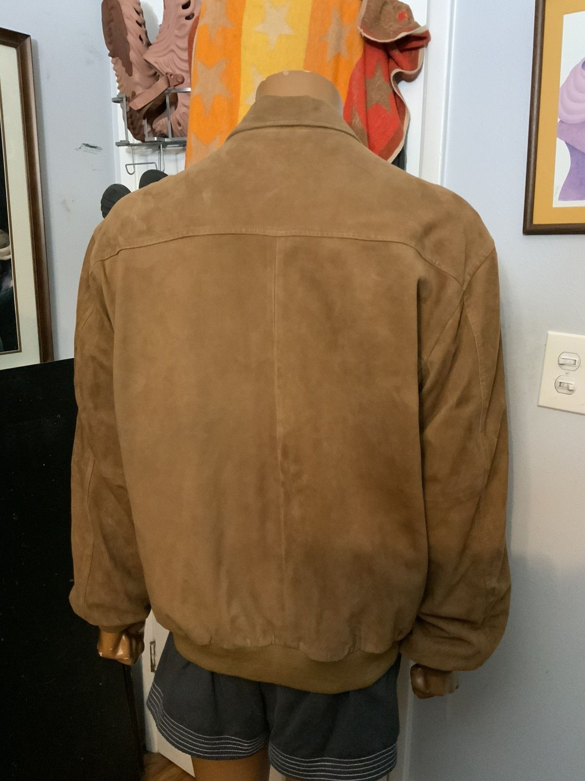 Golden Bear × Vintage Vintage Golden Bear Suede Leather Cognac Zip Bomber Jacket Size US XL / EU 56 / 4 - 18 Thumbnail