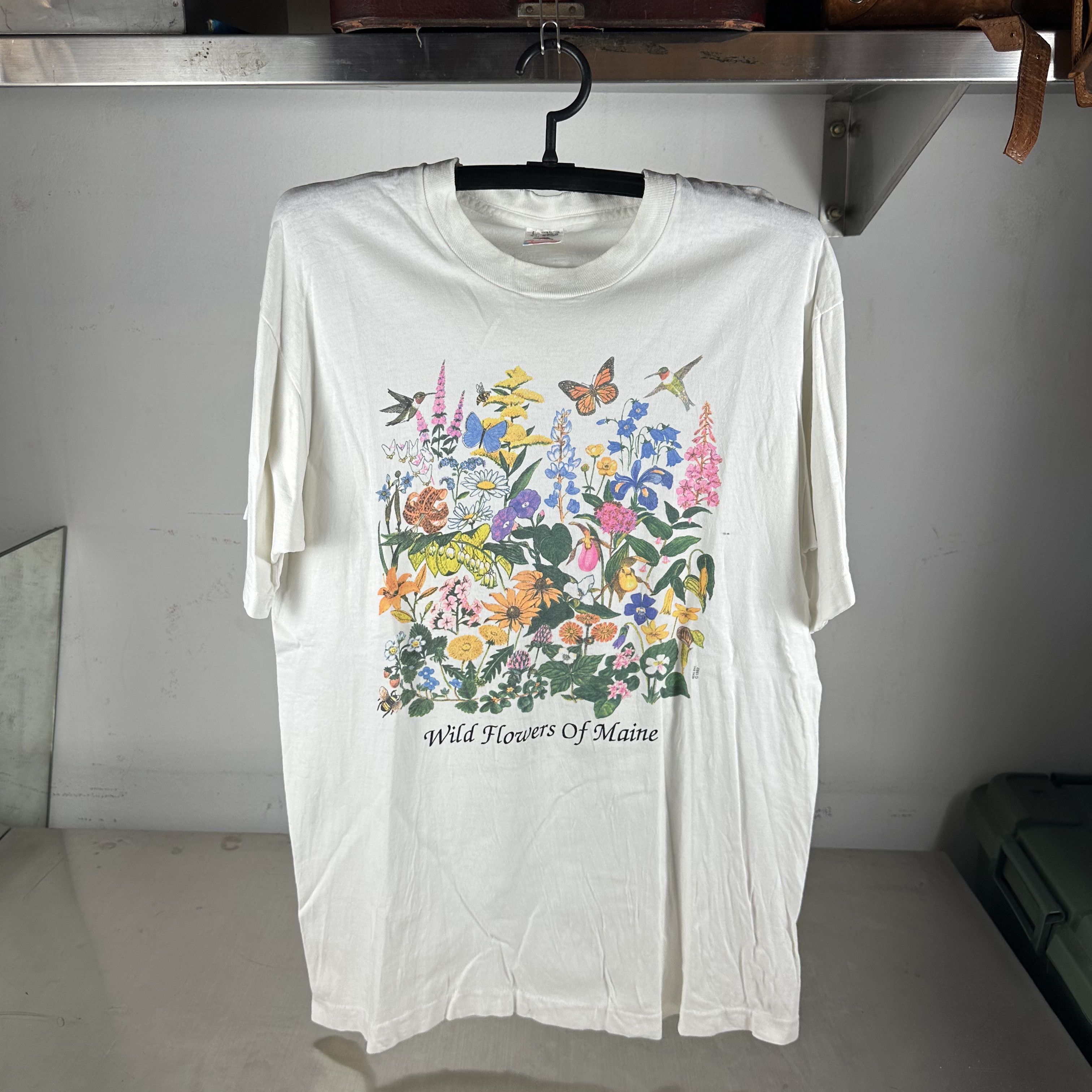 Vintage Vintage 1992 Wild Flowers of Maine Floral Nature Art T-shirt Size US L / EU 52-54 / 3 - 1 Thumbnail