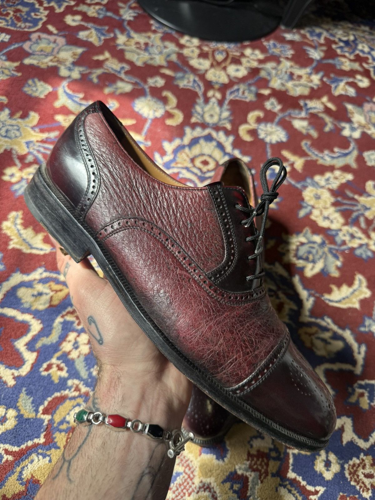 Florsheim Florsheim Oxford Dress Shoes 10.5 D Vintage Spain Burgundy Size US 10.5 / EU 43-44 - 3 Thumbnail