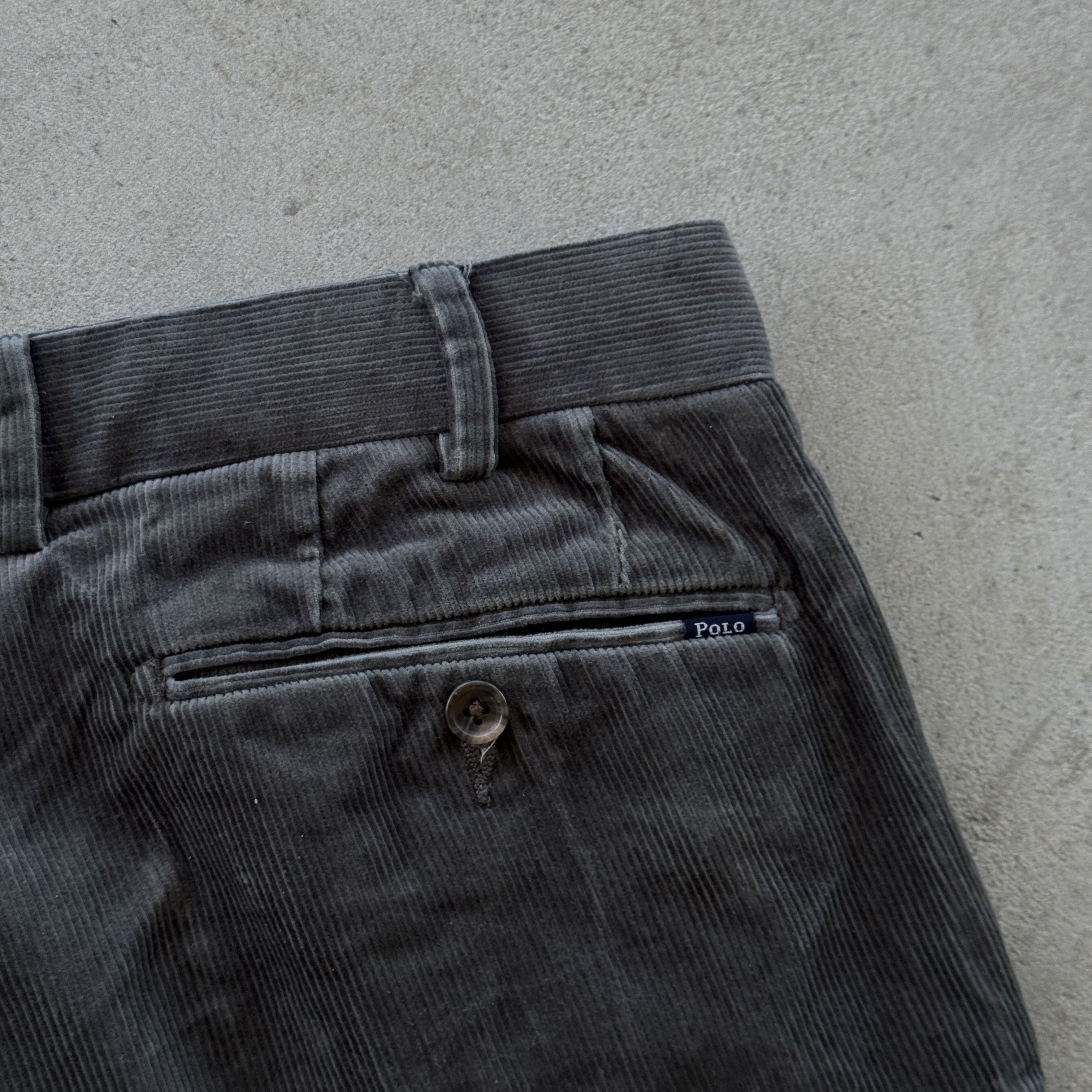 Polo Ralph Lauren Polo Ralph Lauren Gray Corduroy Stretch Slim Fit Pants 33x34 Size US 33 - 3 Thumbnail