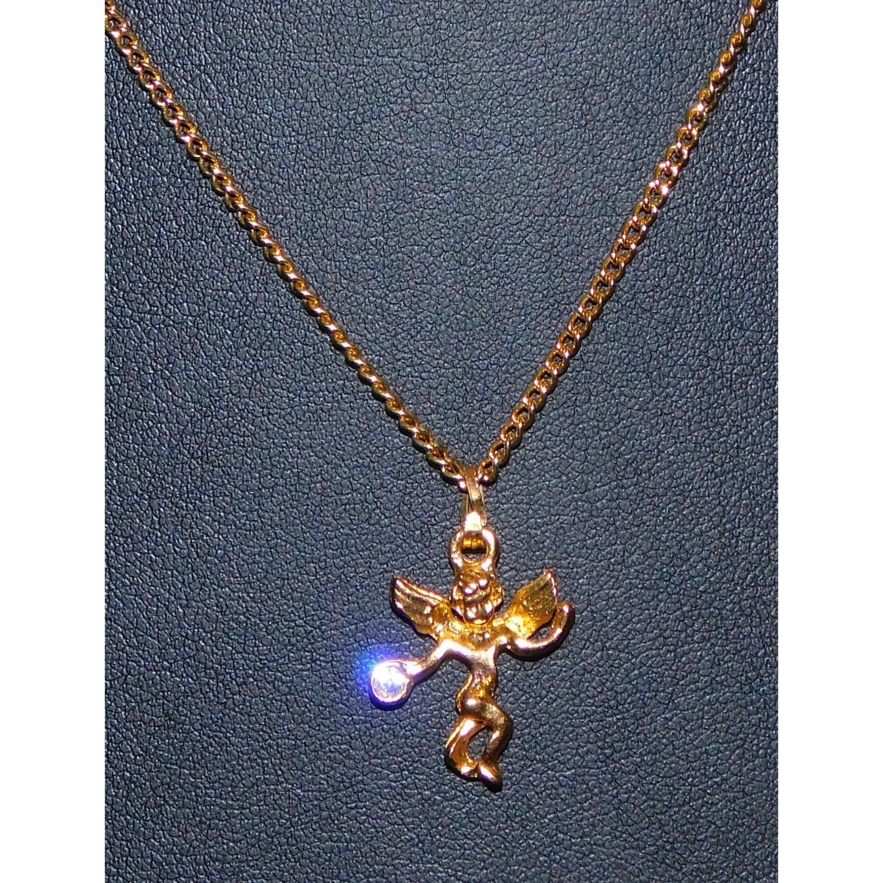 Other April Cherub Birth Stone Gold Tone Pendant Necklace Size ONE SIZE - 1 Thumbnail