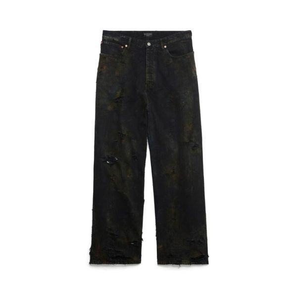 Balenciaga o1loc1c1124 745248 Super Destroyed Baggy Pant in Black Size US 30 / EU 46 - 1 Thumbnail