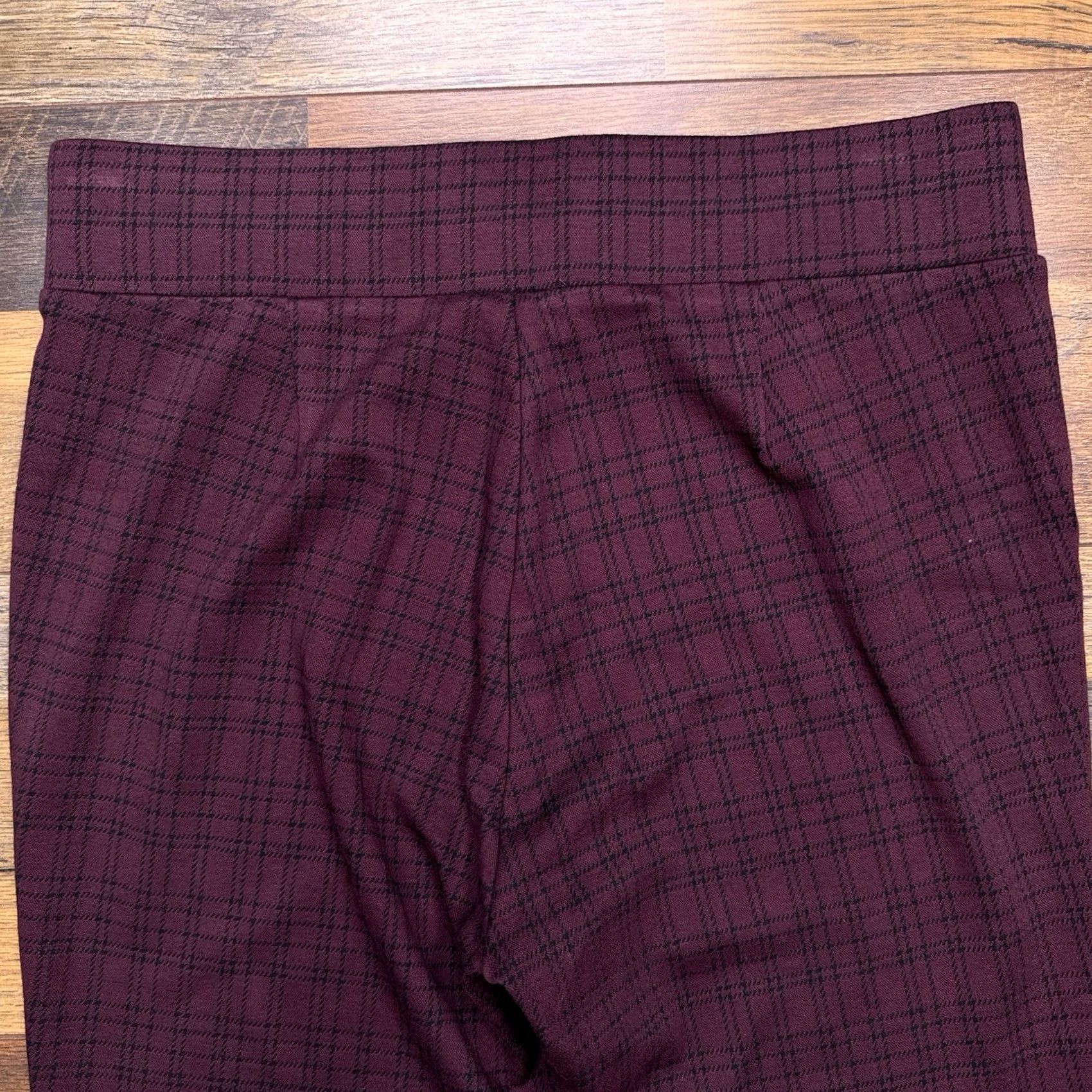 Loft LOFT Legging Womens Medium Burgundy Check Stretch New Size 32" / US 10 / IT 46 - 7 Thumbnail