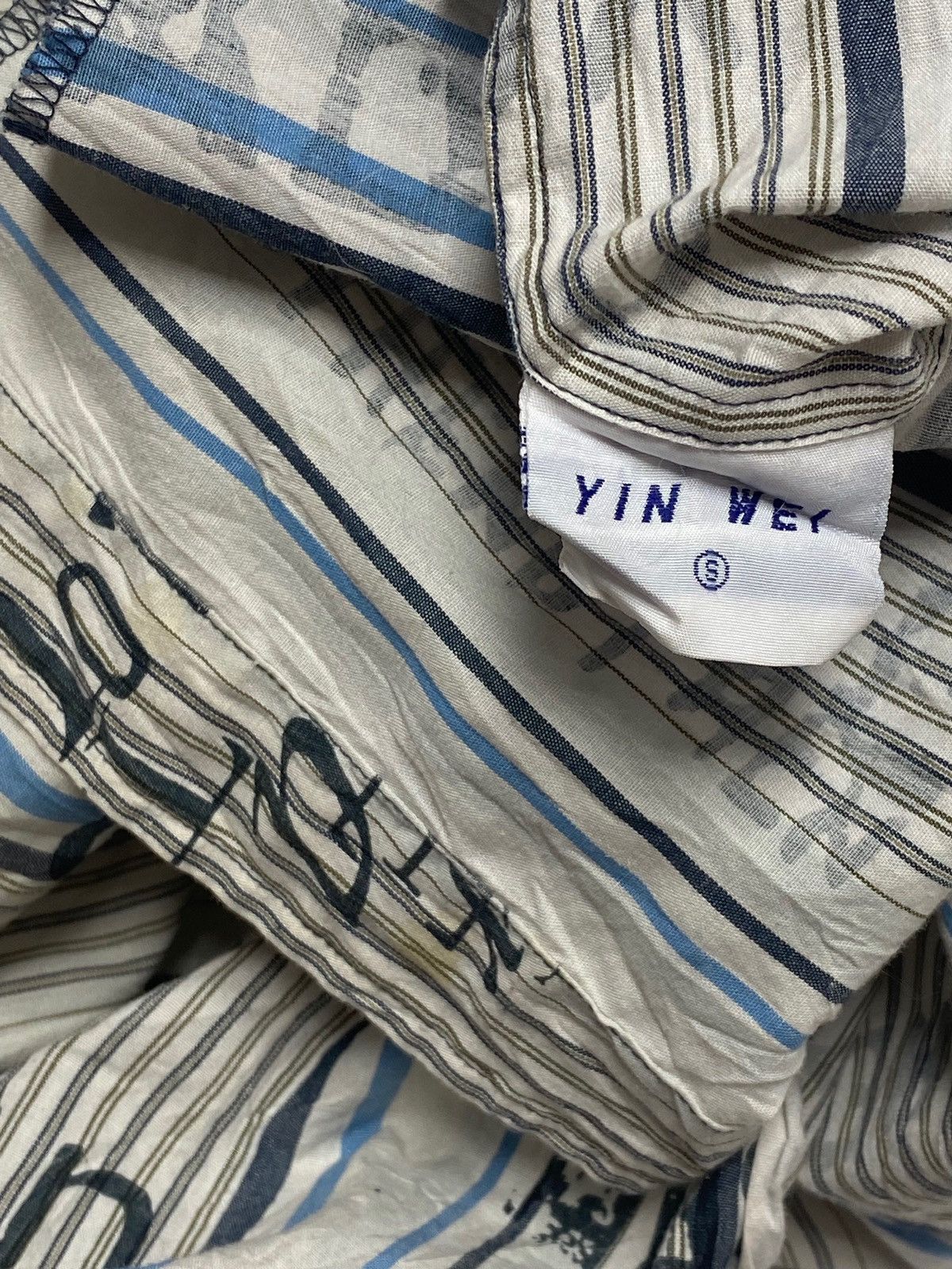 Hysteric Glamour Vintage YIN WEY Striped Avant Garde y2k Button Up Size US L / EU 52-54 / 3 - 10 Thumbnail