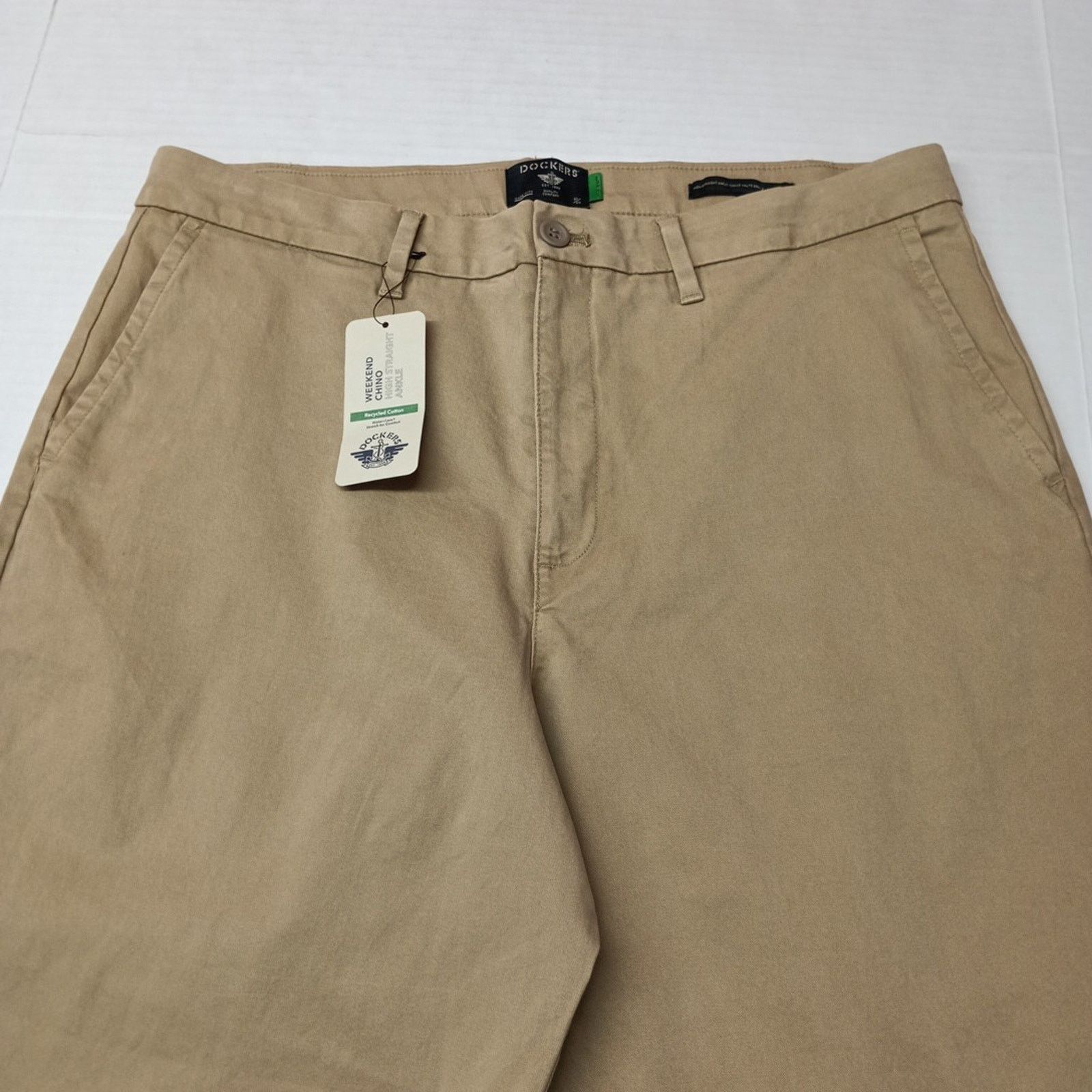 Dockers Dockers Weekend Chino High Straight Ankle 34R Khaki 27" Ins Size US 34 / EU 50 - 3 Thumbnail