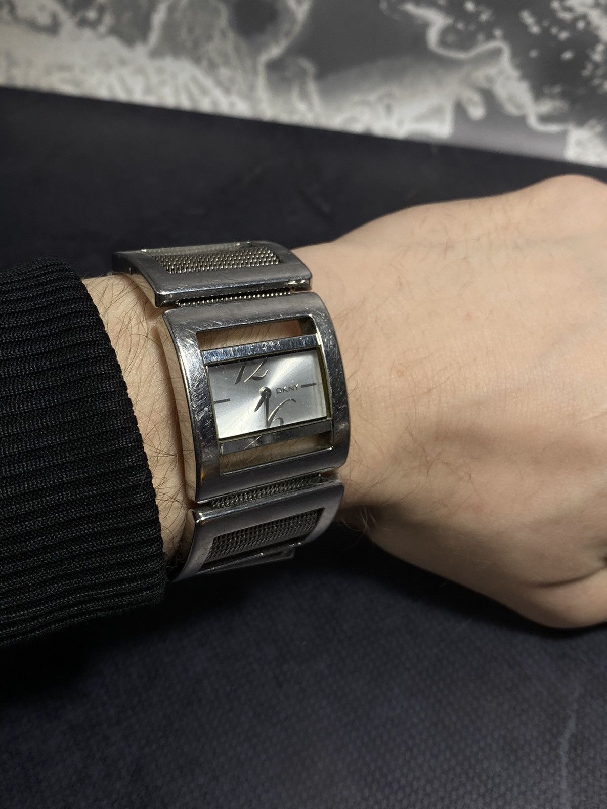 Hysteric Glamour DKNY Vintage 00s Stainless Steel Cuff Watch | Bold Design Size ONE SIZE - 12 Thumbnail