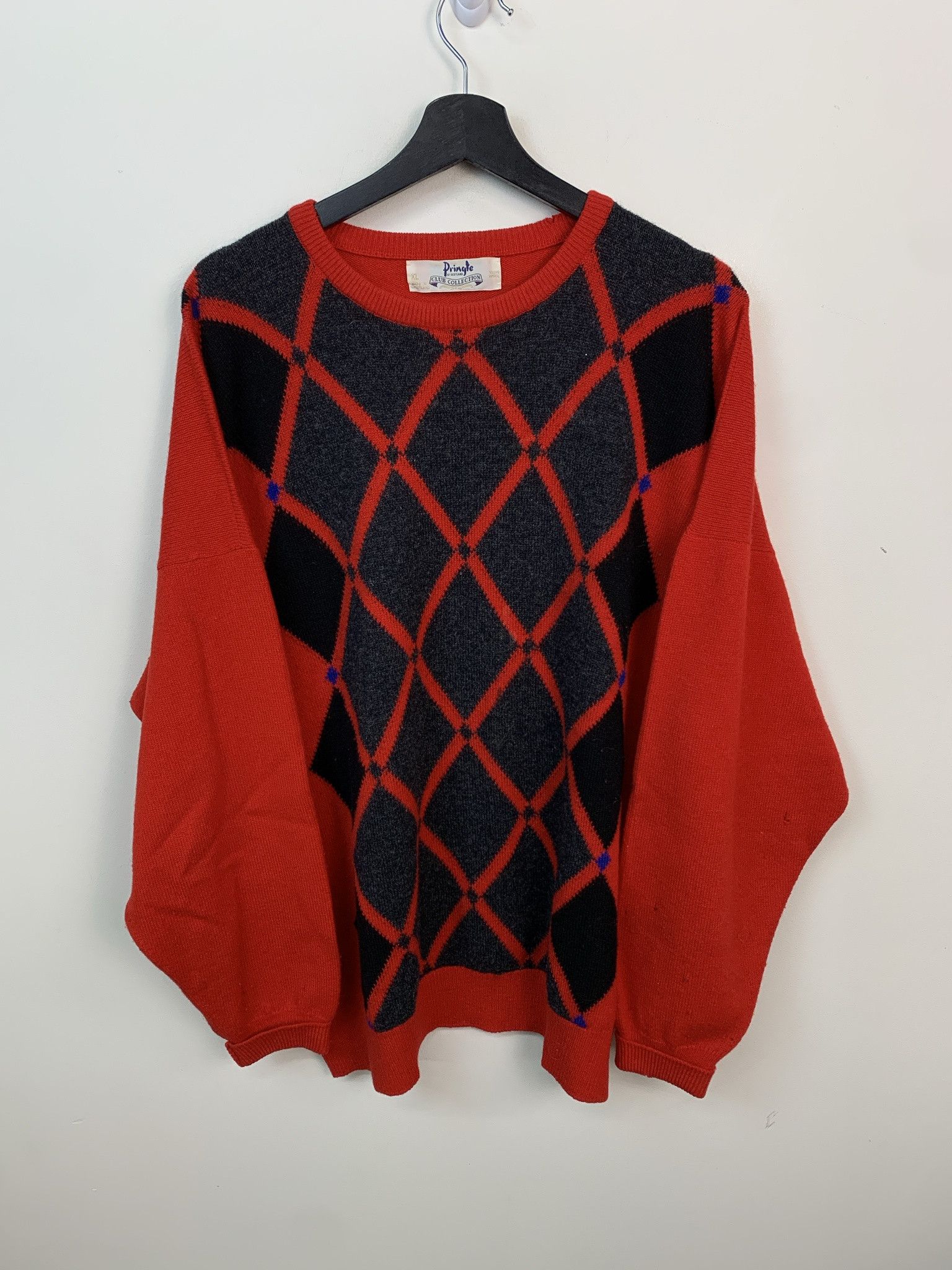 Other Vintage Sweater 1990s Knit Pringle Grey Fence Red Knit Sweater Size XL Size US XL / EU 56 / 4 - 1 Thumbnail
