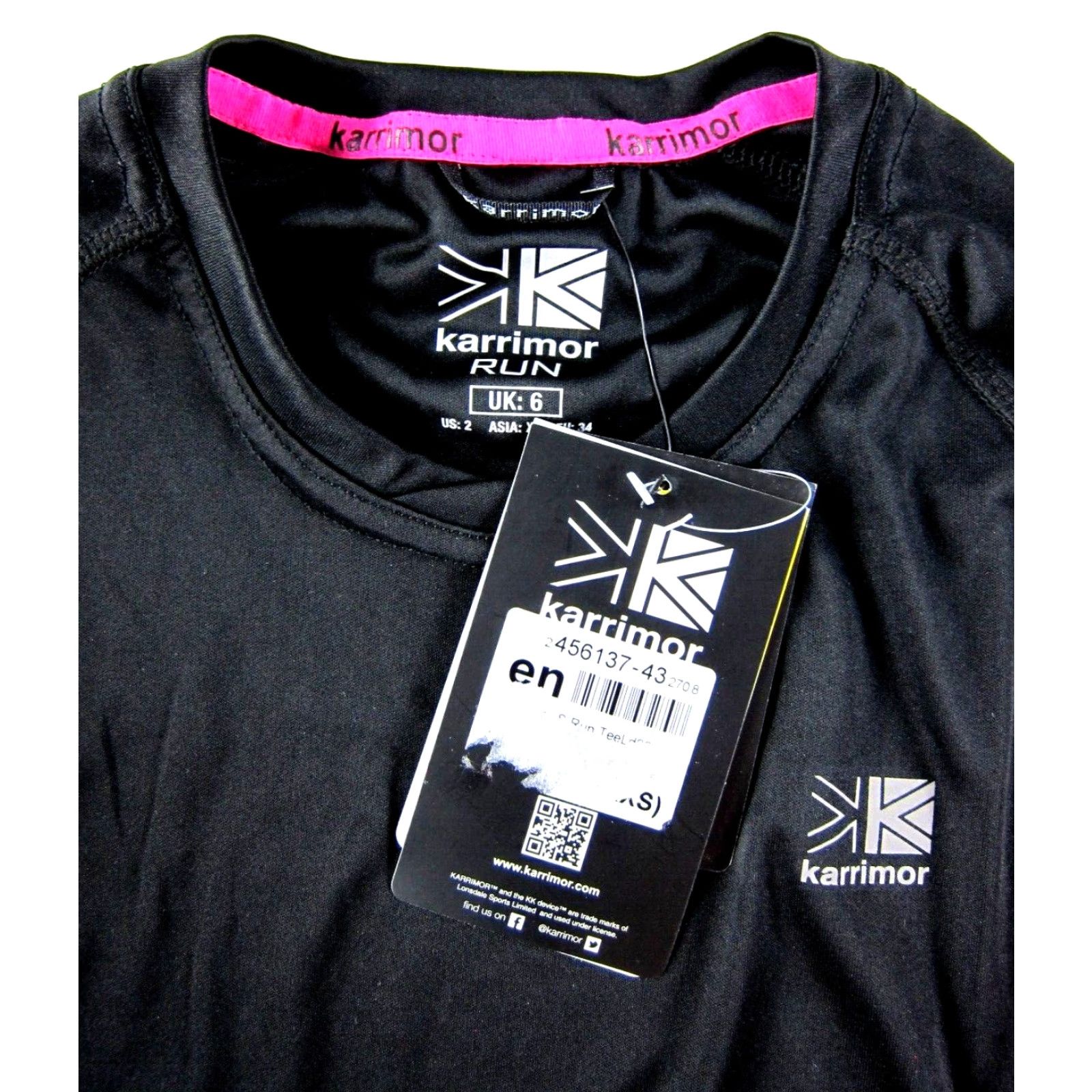 Karrimor NWT Karrimor Black Pink Stretch Long Sleeve RUN Tee Shirt Women Size 2 Size XS / US 0-2 / IT 36-38 - 3 Thumbnail