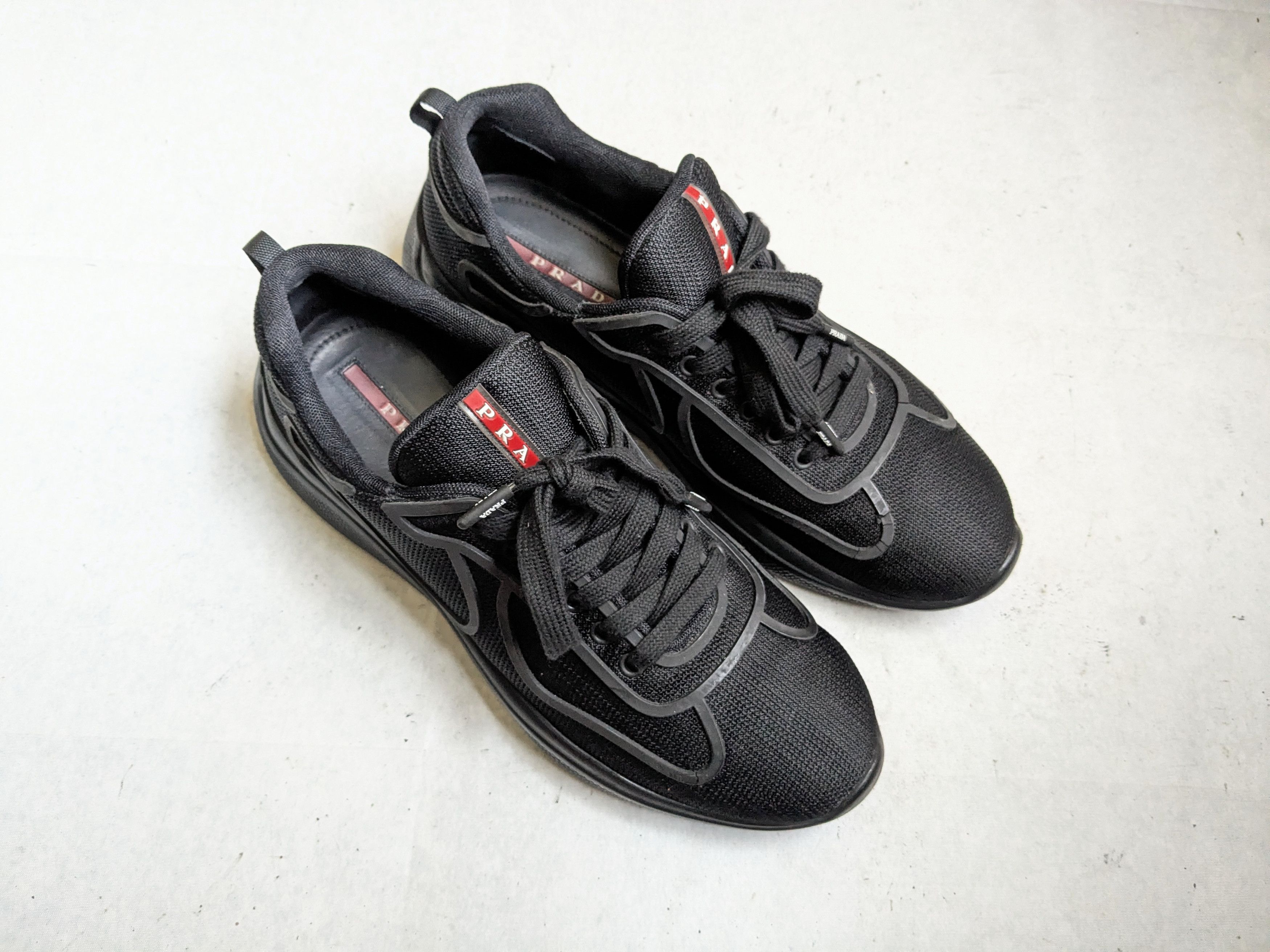 Prada Prada America's Cup Sneakers Black Red Low Tops 11 Size US 11 / EU 44 - 4 Thumbnail