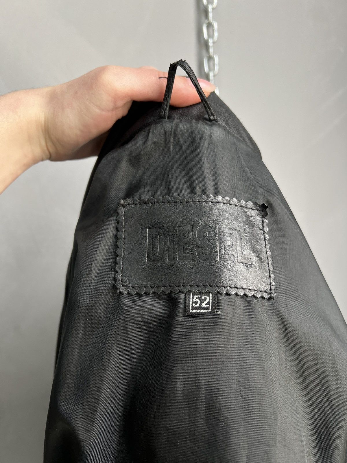 Diesel Diesel archive distressed leather y2k front logo jacket Size US L / EU 52-54 / 3 - 10 Thumbnail