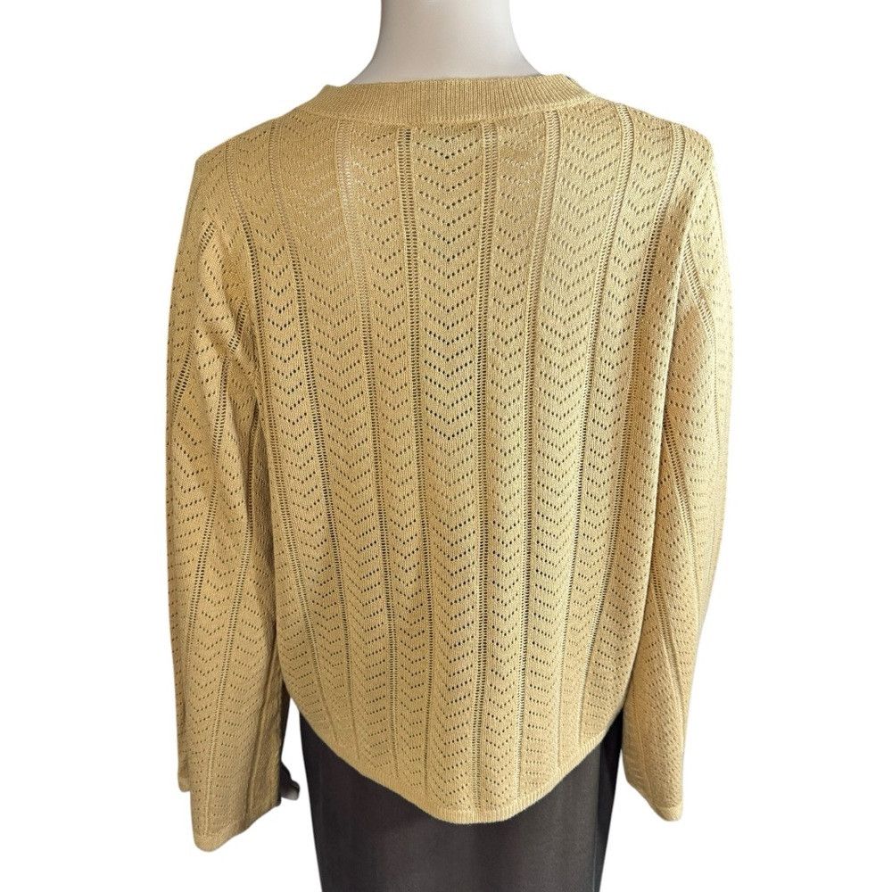 Adrianna Papell NWT New Adrianna Papell Pointelle Bell Sleeve Knit Top Size Size L / US 10 / IT 46 - 5 Thumbnail