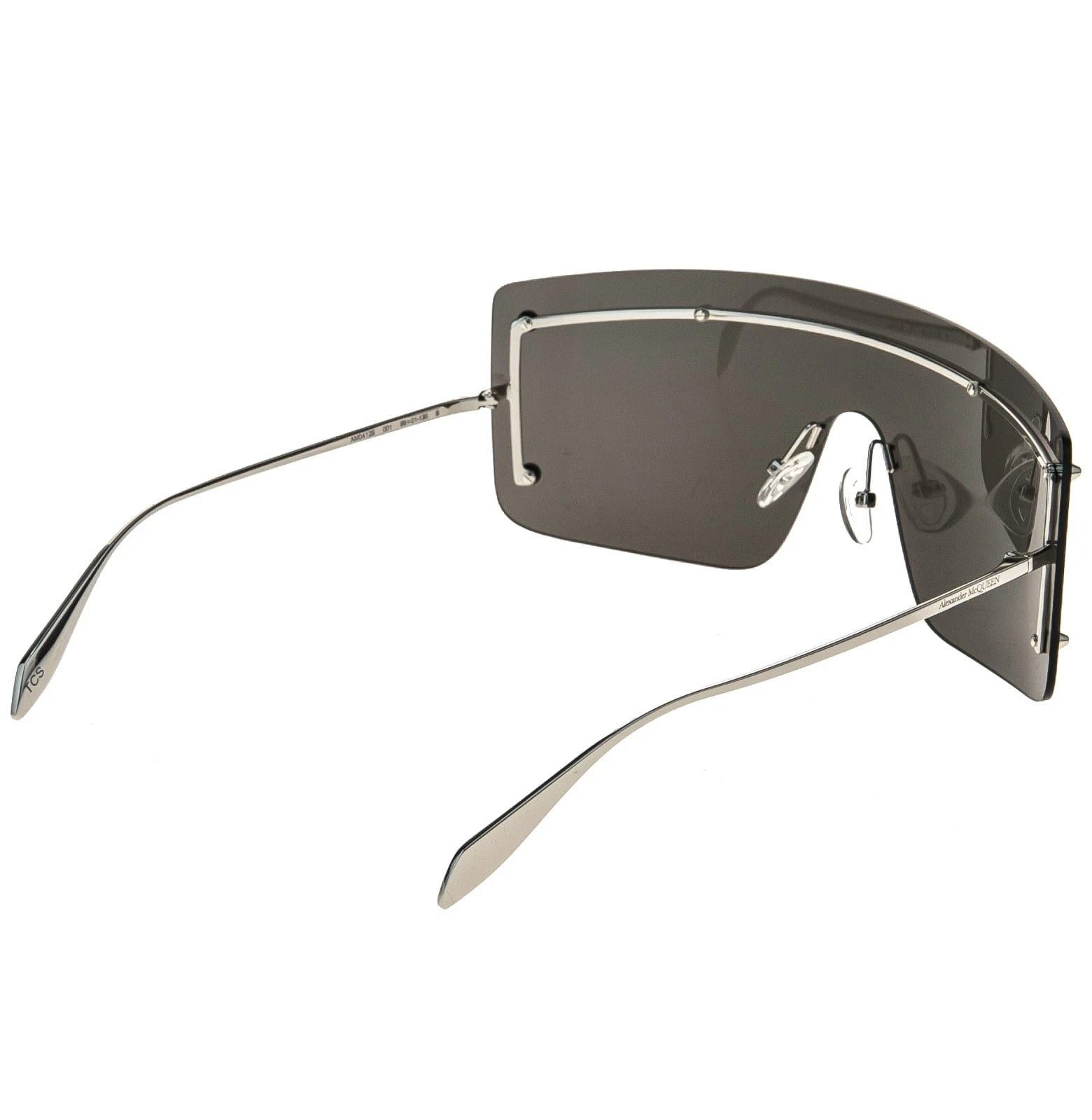 Alexander McQueen ALEXANDER MCQUEEN AM0412S Silver Black Shield Mask 0412 001 Size ONE SIZE - 2 Thumbnail