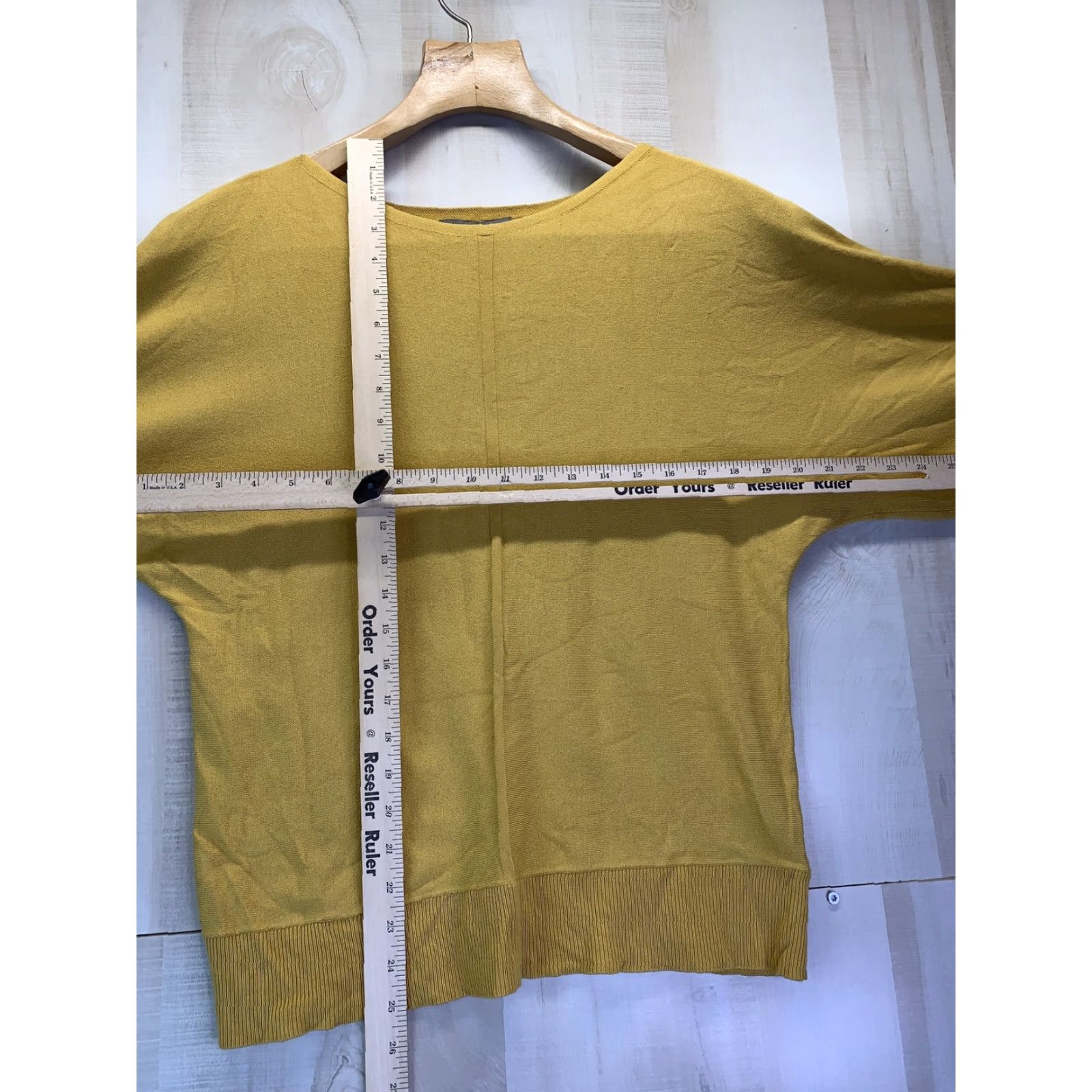 Vintage Marled Reunited Clothing Women’s M 3/4 Sleeve Knit Gold Sweater Pullover NWT- 3667 Size M / US 6-8 / IT 42-44 - 3 Thumbnail