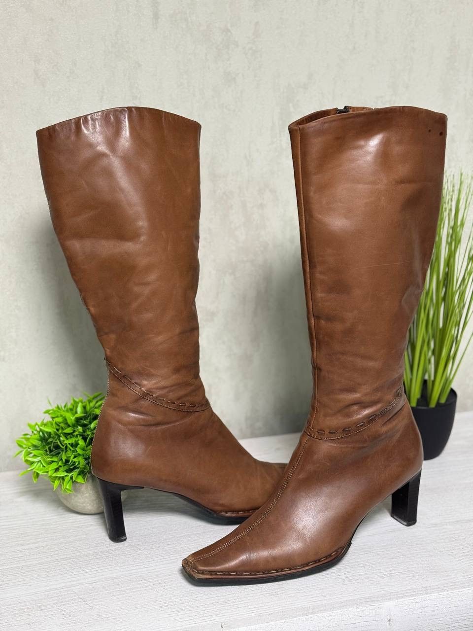 Hypebeast Women Knee High Boots Leather Thin High Heels Boots Shoes Size US 11 / IT 41 - 1 Thumbnail