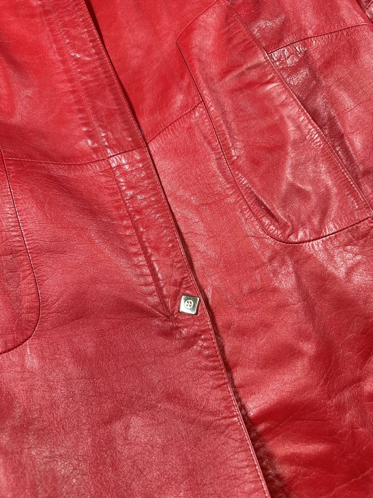 Escada Y2k Vintage Escada Red Leather Coat Jacket Opium Vamp Style Size M / US 6-8 / IT 42-44 - 3 Thumbnail
