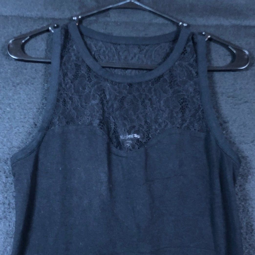 Express Express Blouse Black Lace Yoke Front Sleeveless Stretch Small Womens Shirt Size S / US 4 / IT 40 - 2 Thumbnail