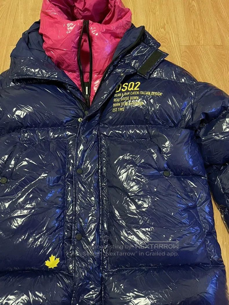 Dsquared2 DSquared2 Blue Puffer Jacket with Pink Lining. Size US L / EU 52-54 / 3 - 3 Thumbnail