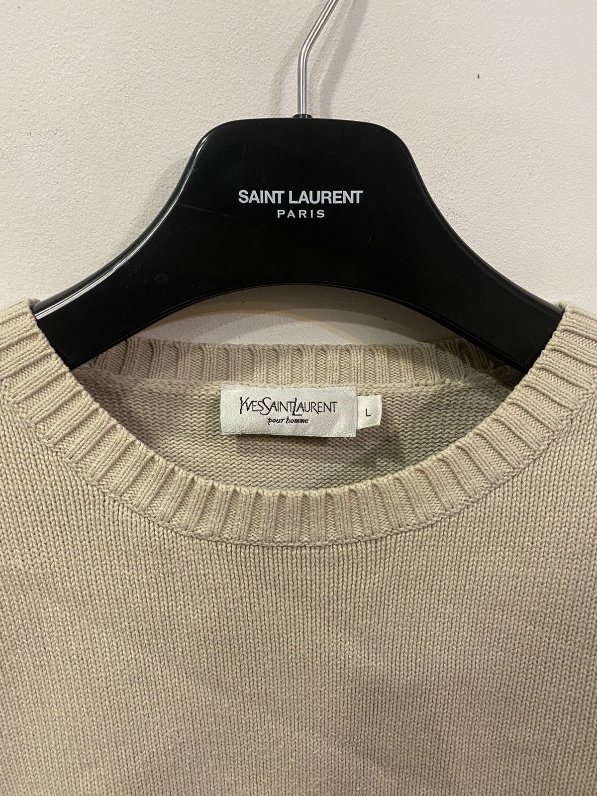 Yves Saint Laurent Beige YSL Sweater Knit Size US L / EU 52-54 / 3 - 4 Thumbnail