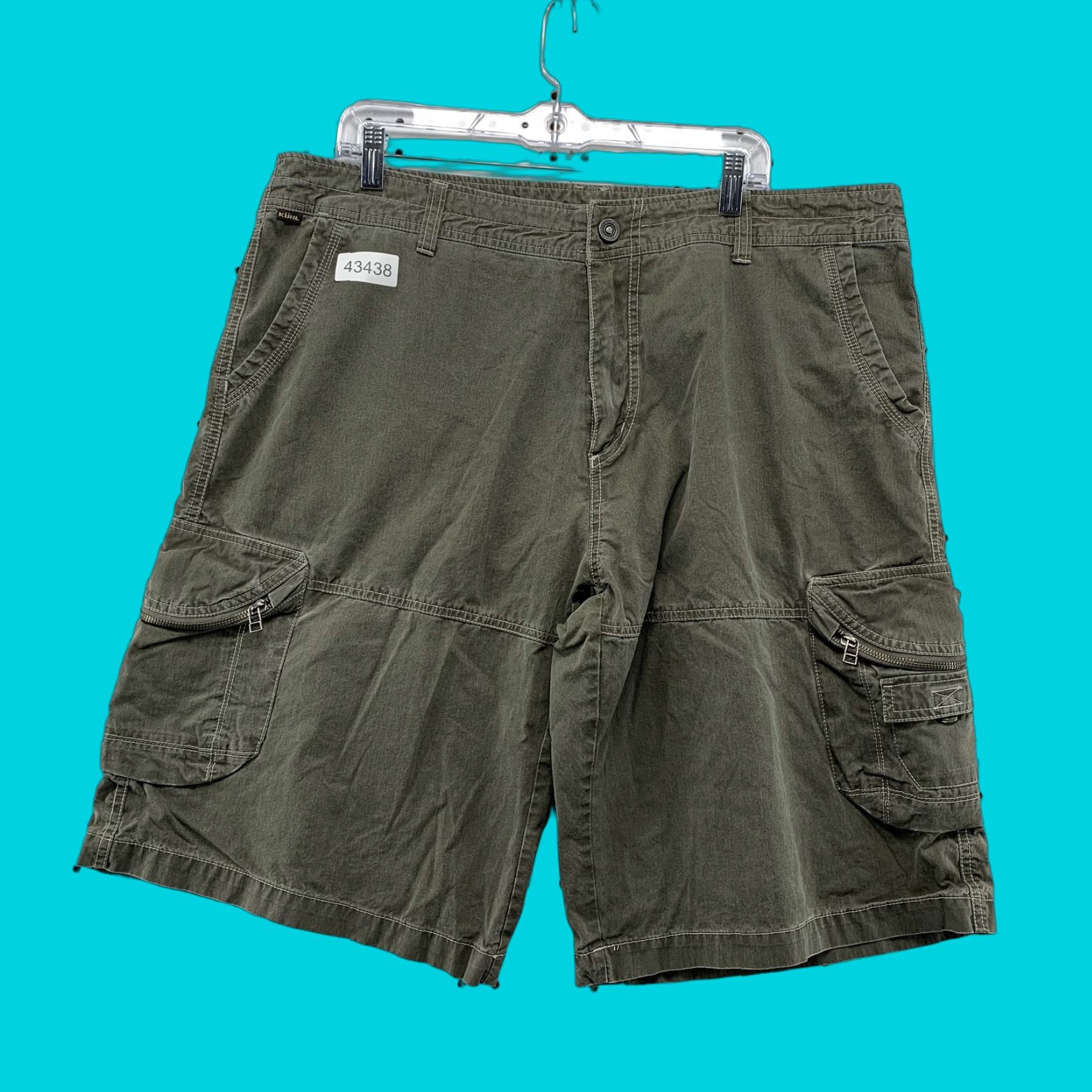 Olive Kuhl Cargo Shorts Olive Green Mens 40X13 Outdoor Utility Pocket Hiking Workwear Size US 40 / EU 56 - 1 Thumbnail