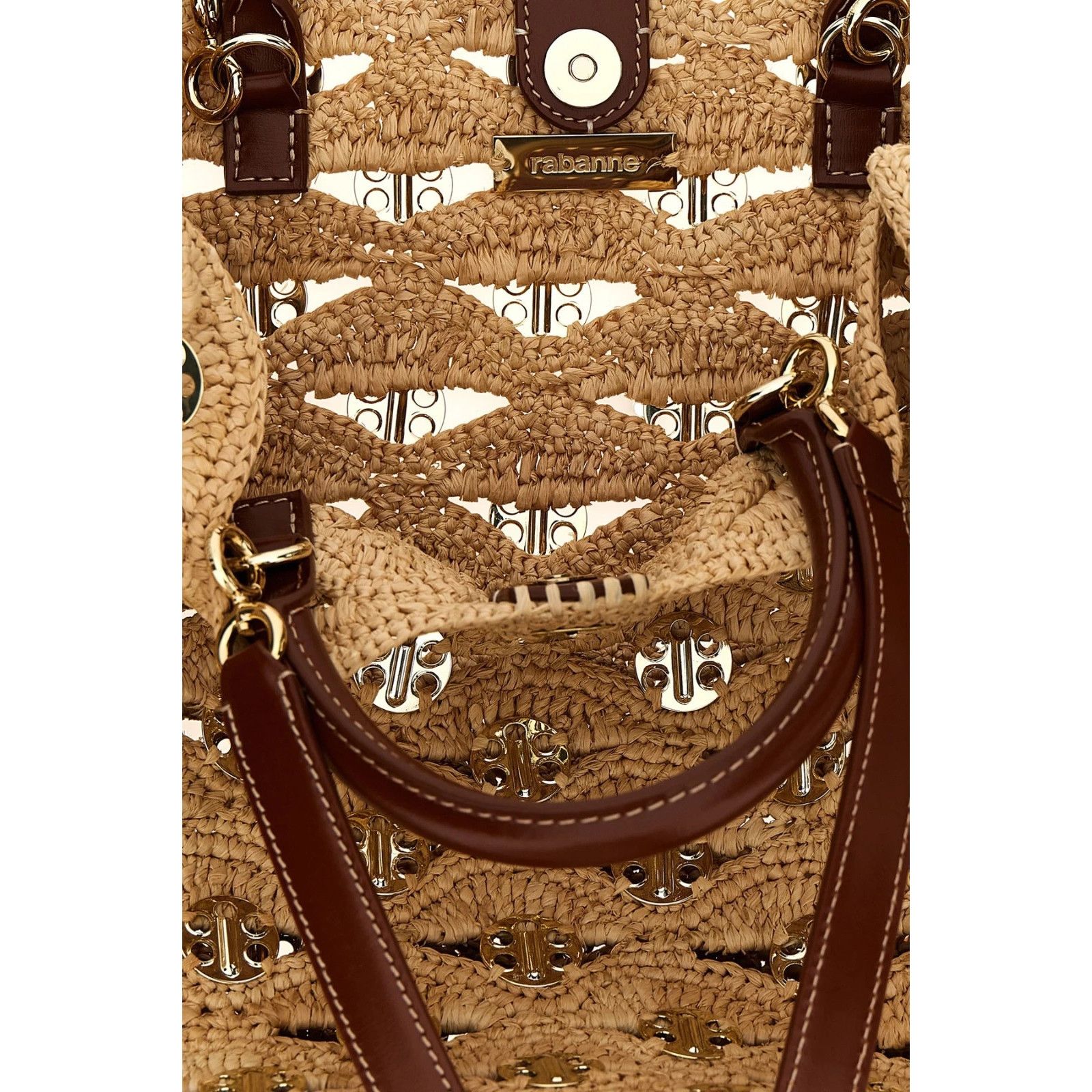 RABANNE 1969 Beige Raffia Shoulder Bag New And Authentic