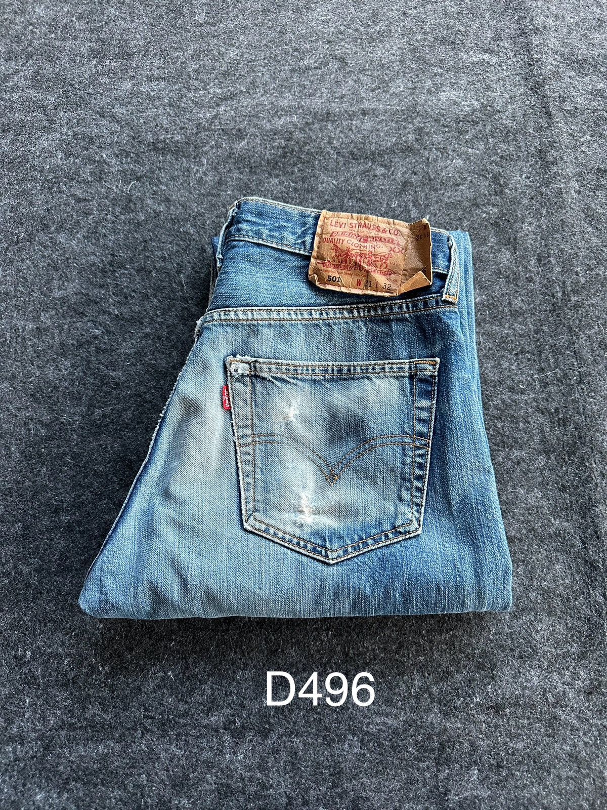 Levi's Levis 501 Distressed Blue Vintage Denim 30x28 D496 Size US 30 / EU 46 - 21 Thumbnail