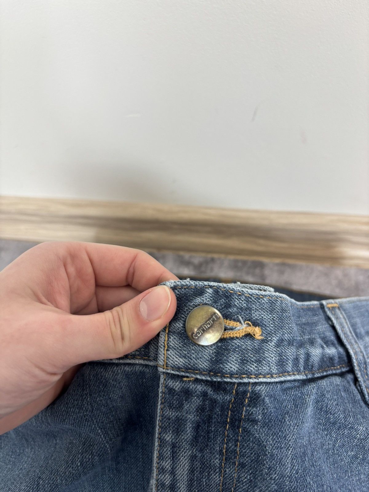 Carhartt Carhartt Men’s Double Knee Denim Jeans Relaxed Fit Blue Size US 34 / EU 50 - 10 Thumbnail