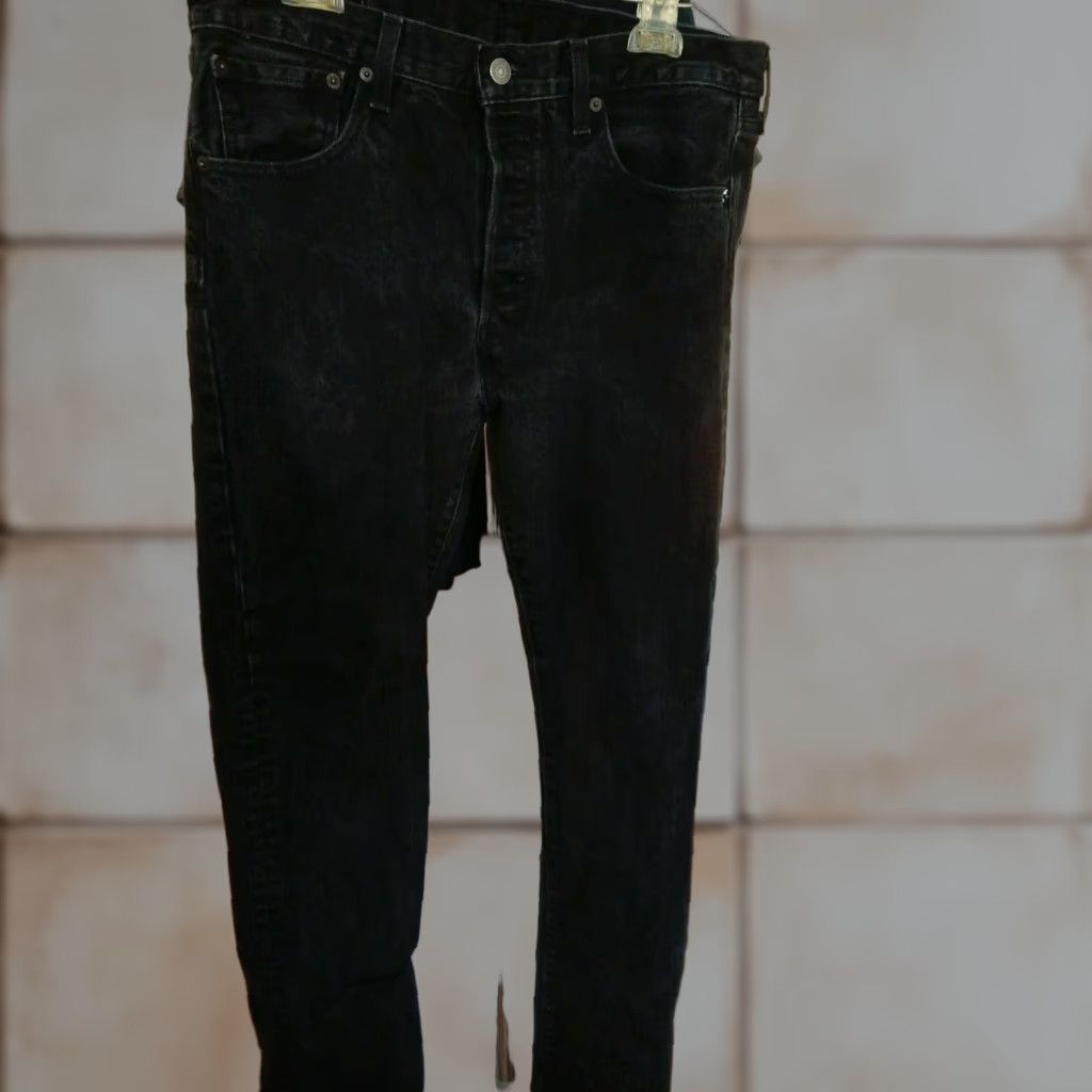 Levi's VINTAGE Levi's Black Jeans Button Fly 33x34 Stone Wash Men Bootscut - Levi's Red Tab 34 Inseam Mens Size US 33 - 1 Thumbnail