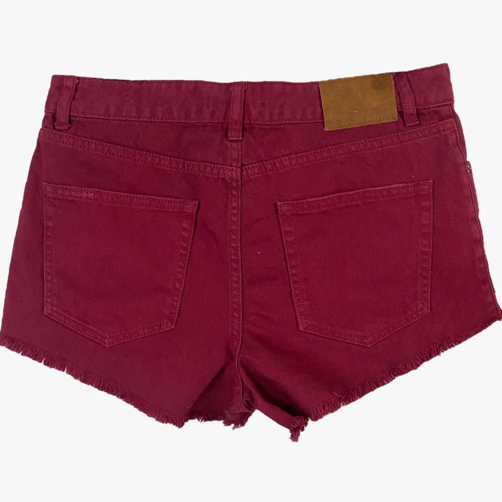 Billabong VINTAGE Billabong Denim Shorts Distressed 5-Pocket Red Burgundy Women's Size 29 Jeans Short Casual Womens Size 29" - 4 Thumbnail